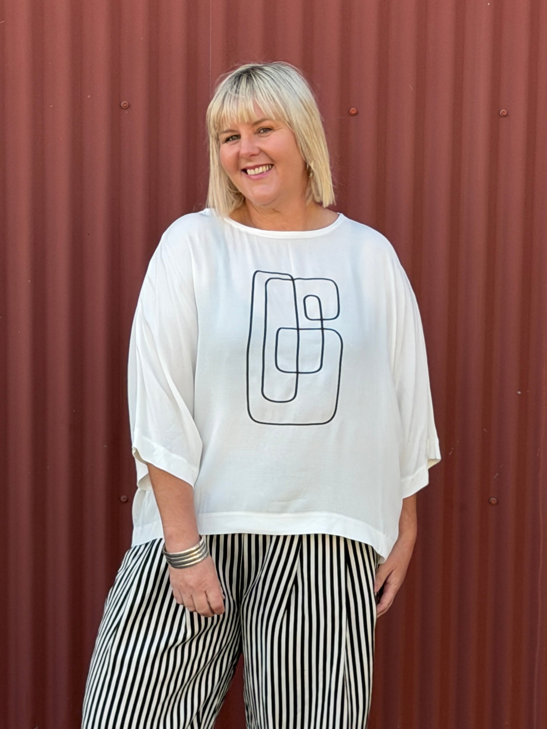 Geometric Mini Top -White