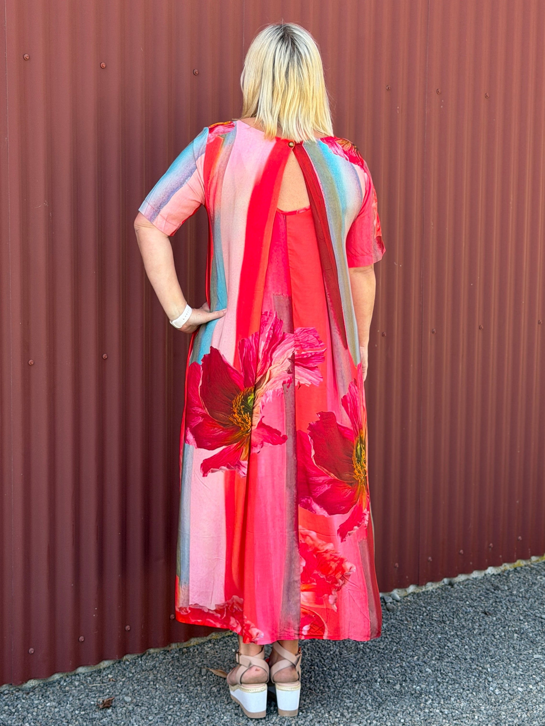 Menaka Dress -Vibrant Poppies