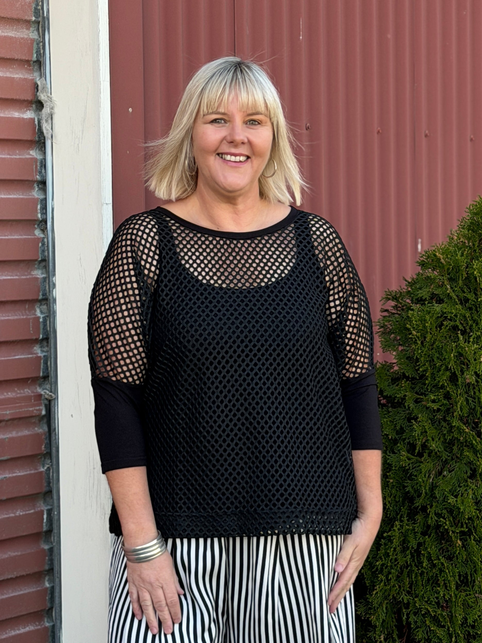 Black Mesh Top