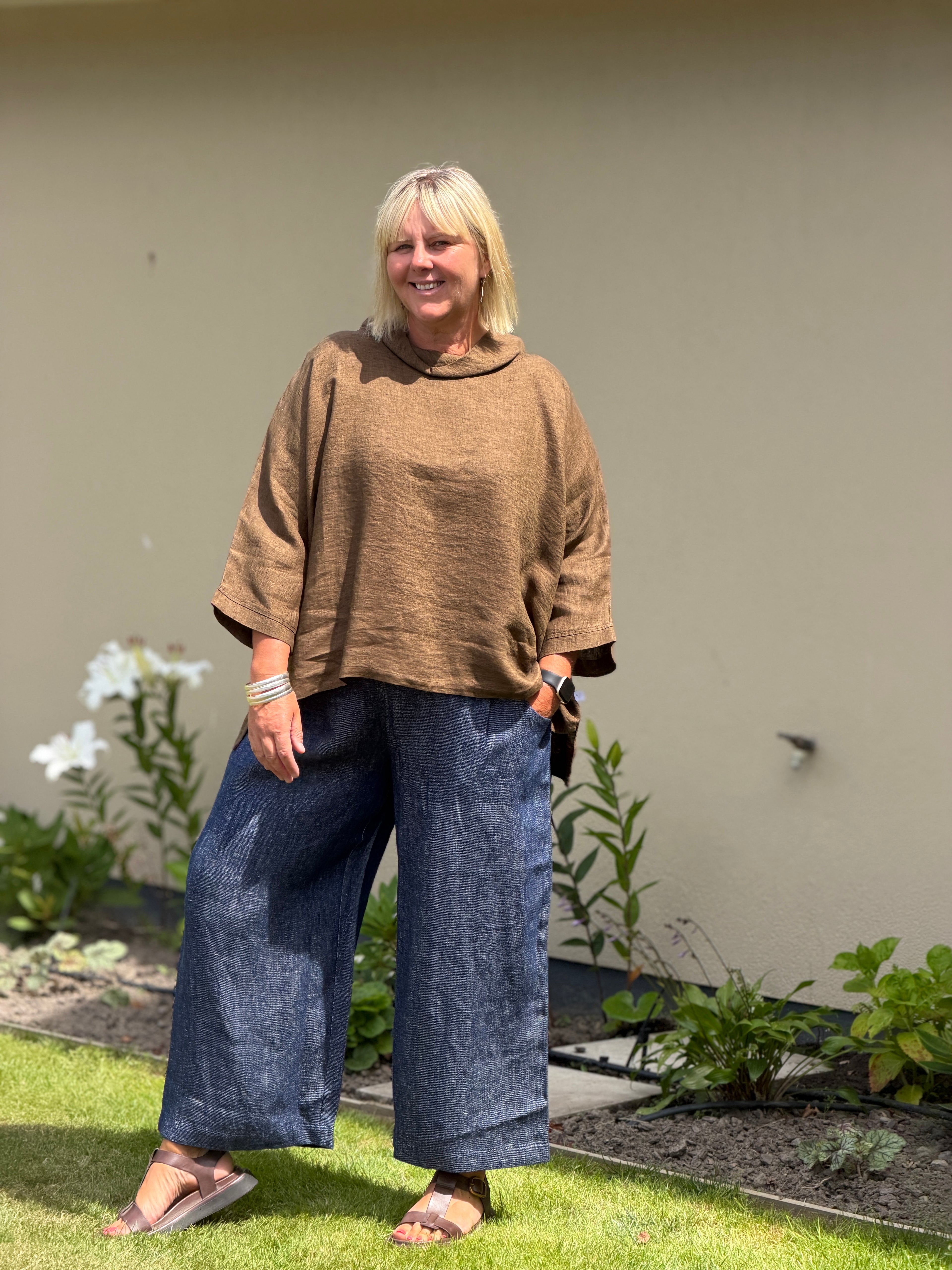 Balfour Culottes -Navy Denim Chambray (heavy-weight)