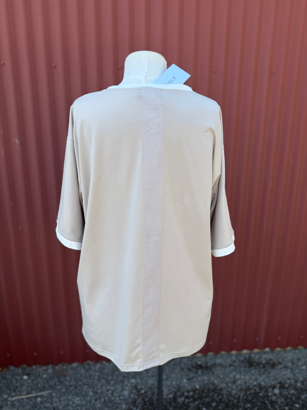 Contra Tee - Pumice/Ivory Trim