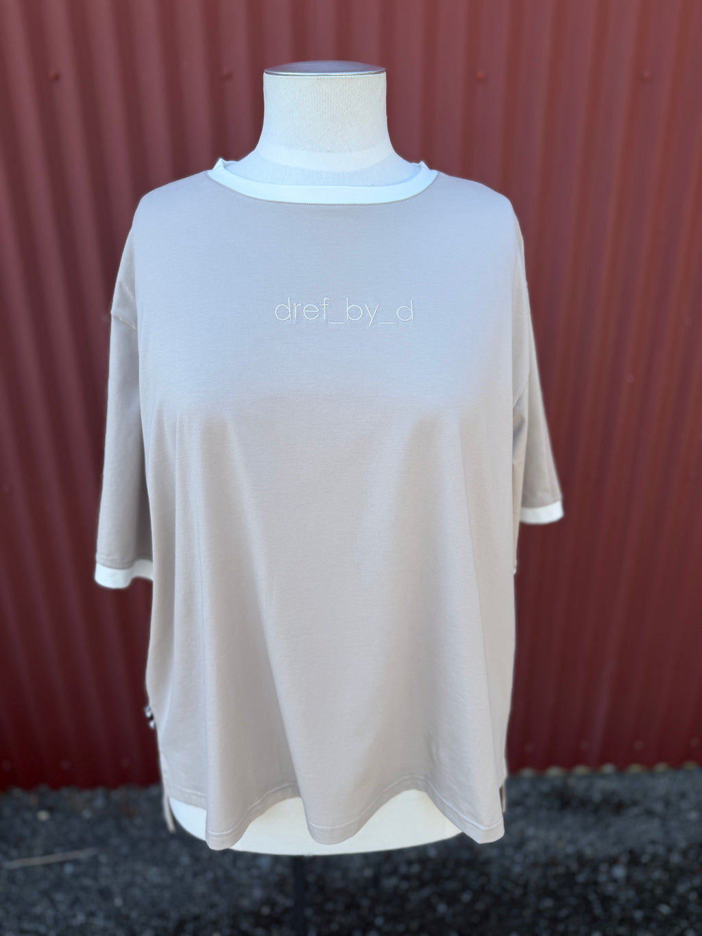Contra Tee - Pumice/Ivory Trim