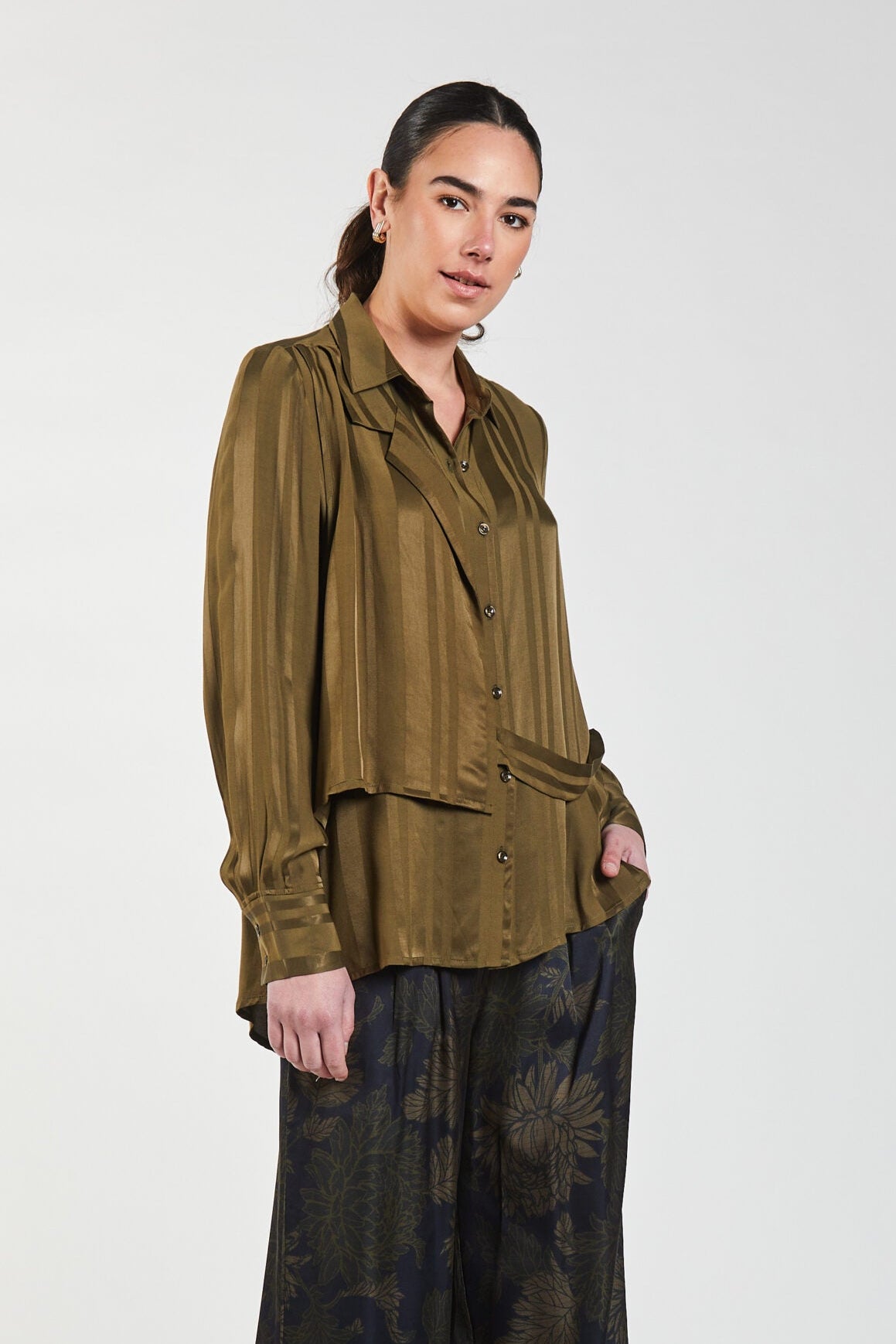 Causeway Overlay Shirt - OLIVE