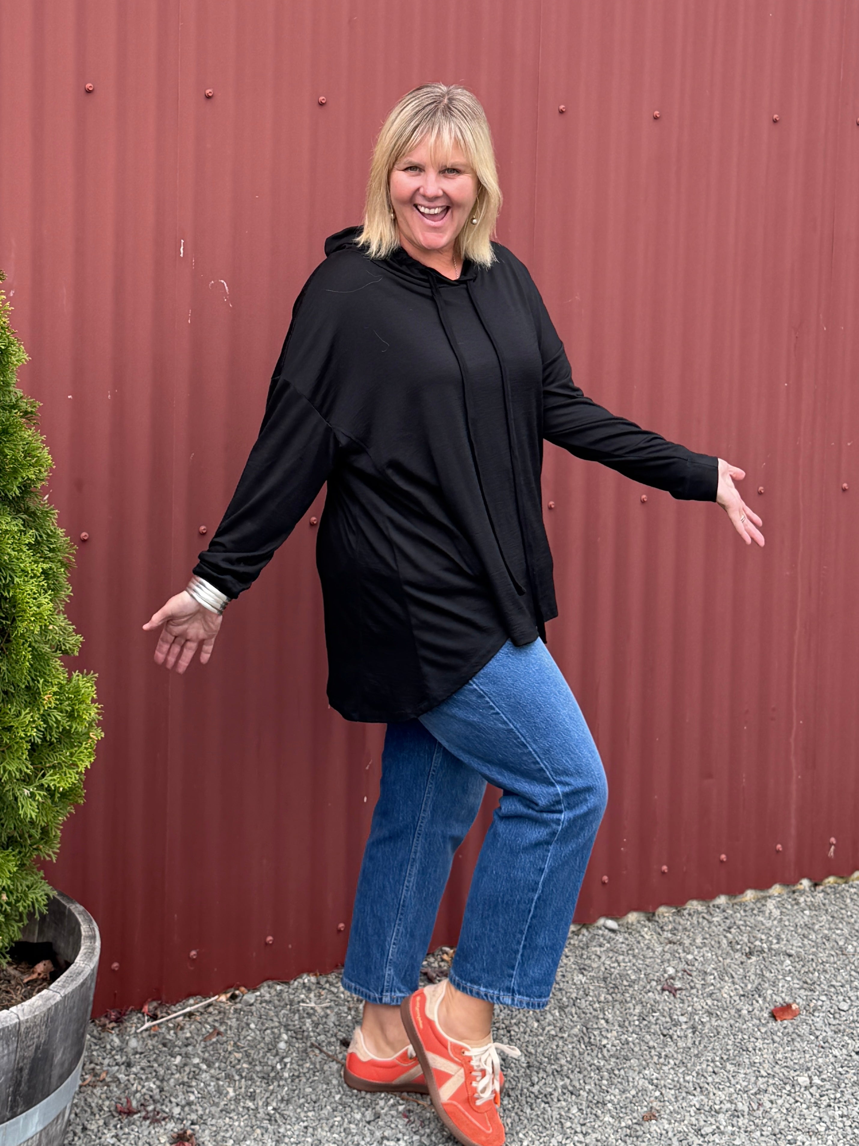 Black Merino Hoodie/Sweater