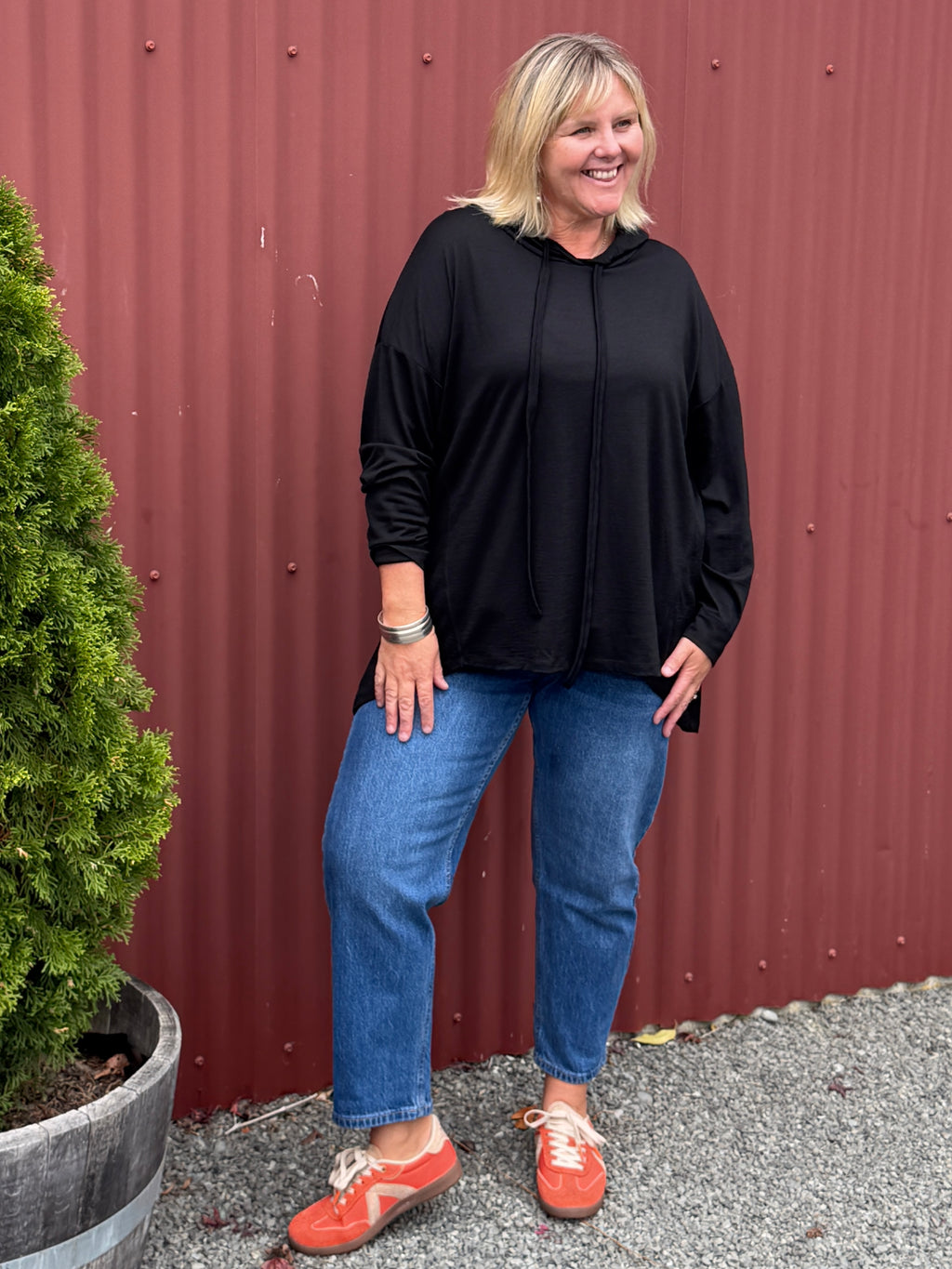 Black Merino Hoodie/Sweater