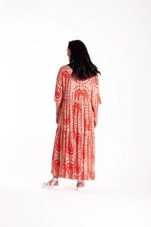 Collar Tiered Dress -Palm