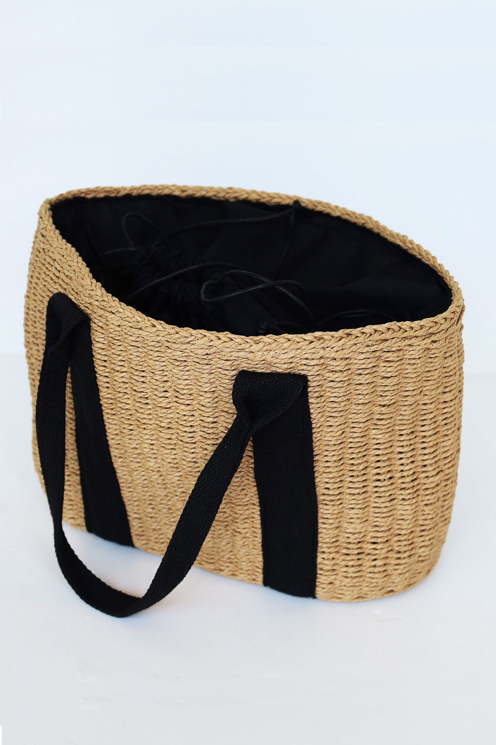 Raffia Drawstring Bag