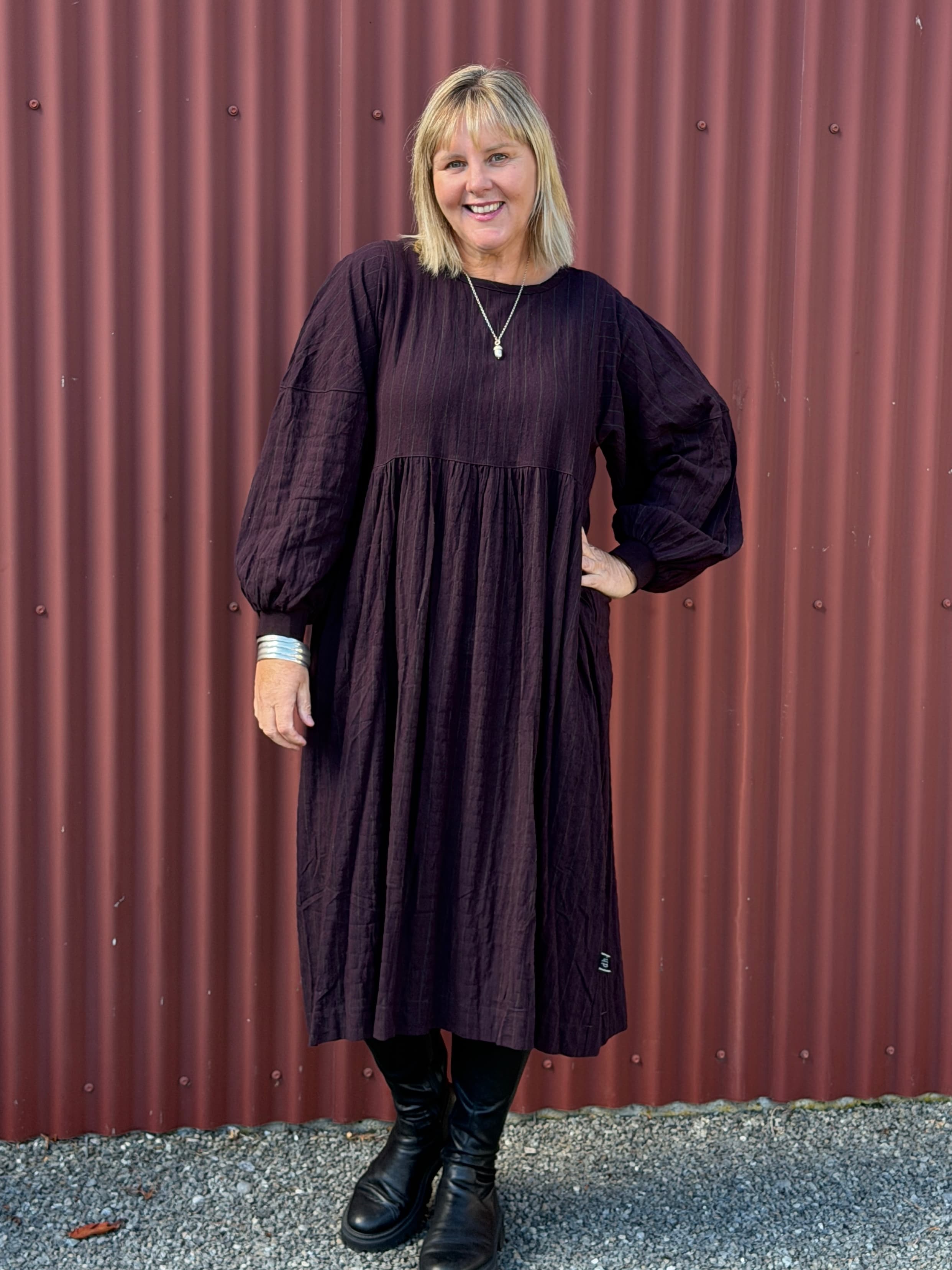 Brie Dress - Plum Line