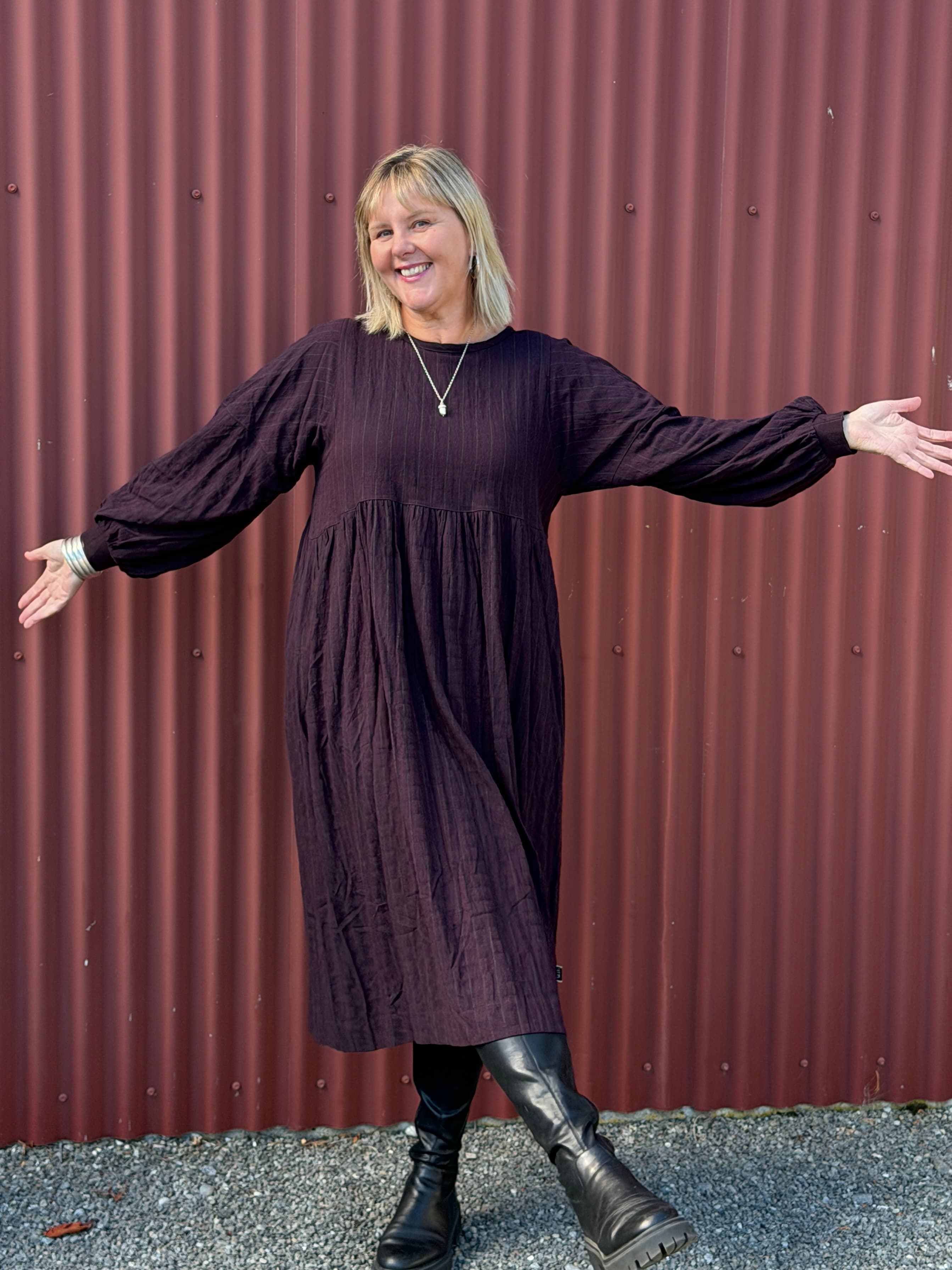 Brie Dress - Plum Line