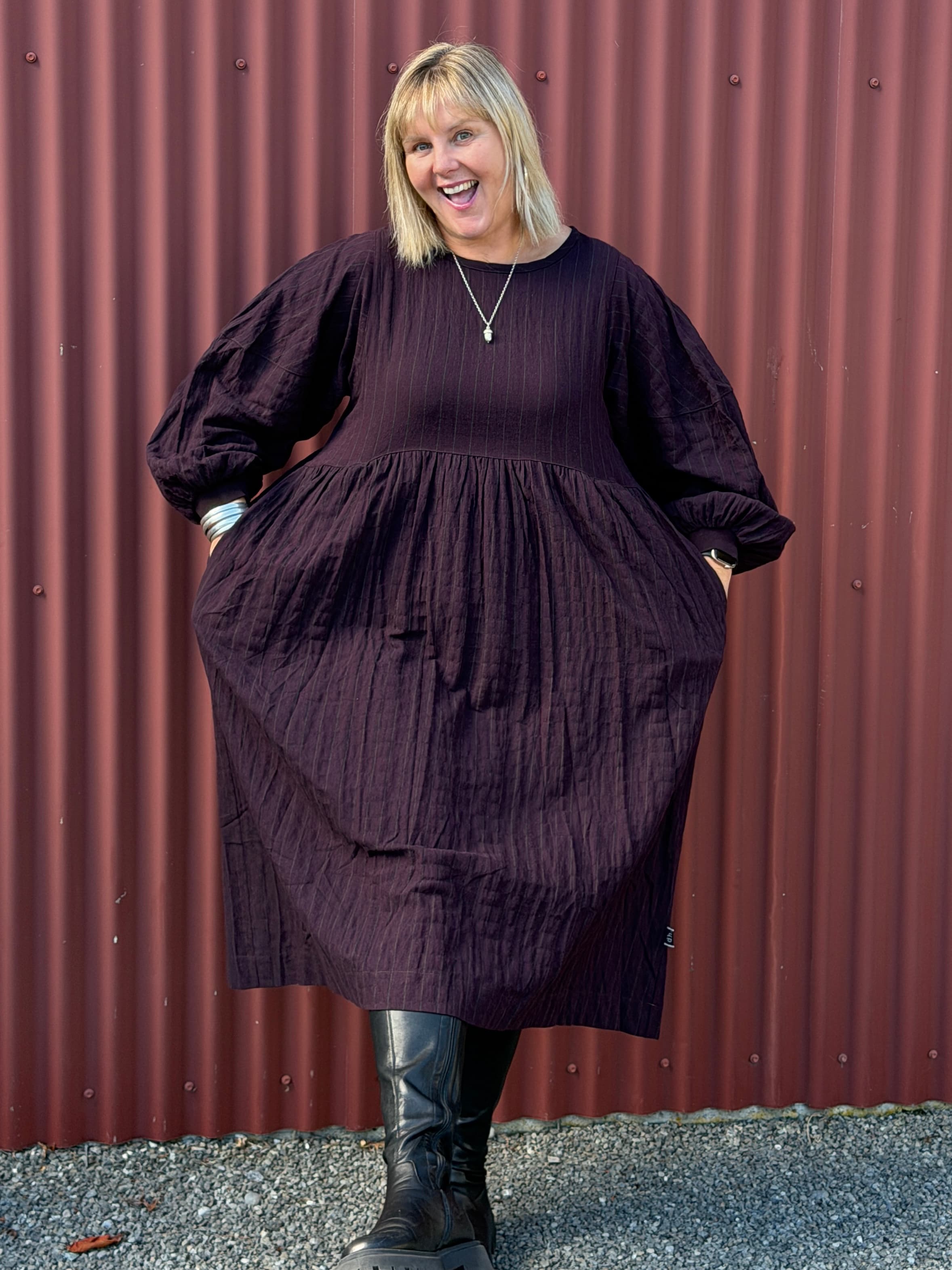 Brie Dress - Plum Line