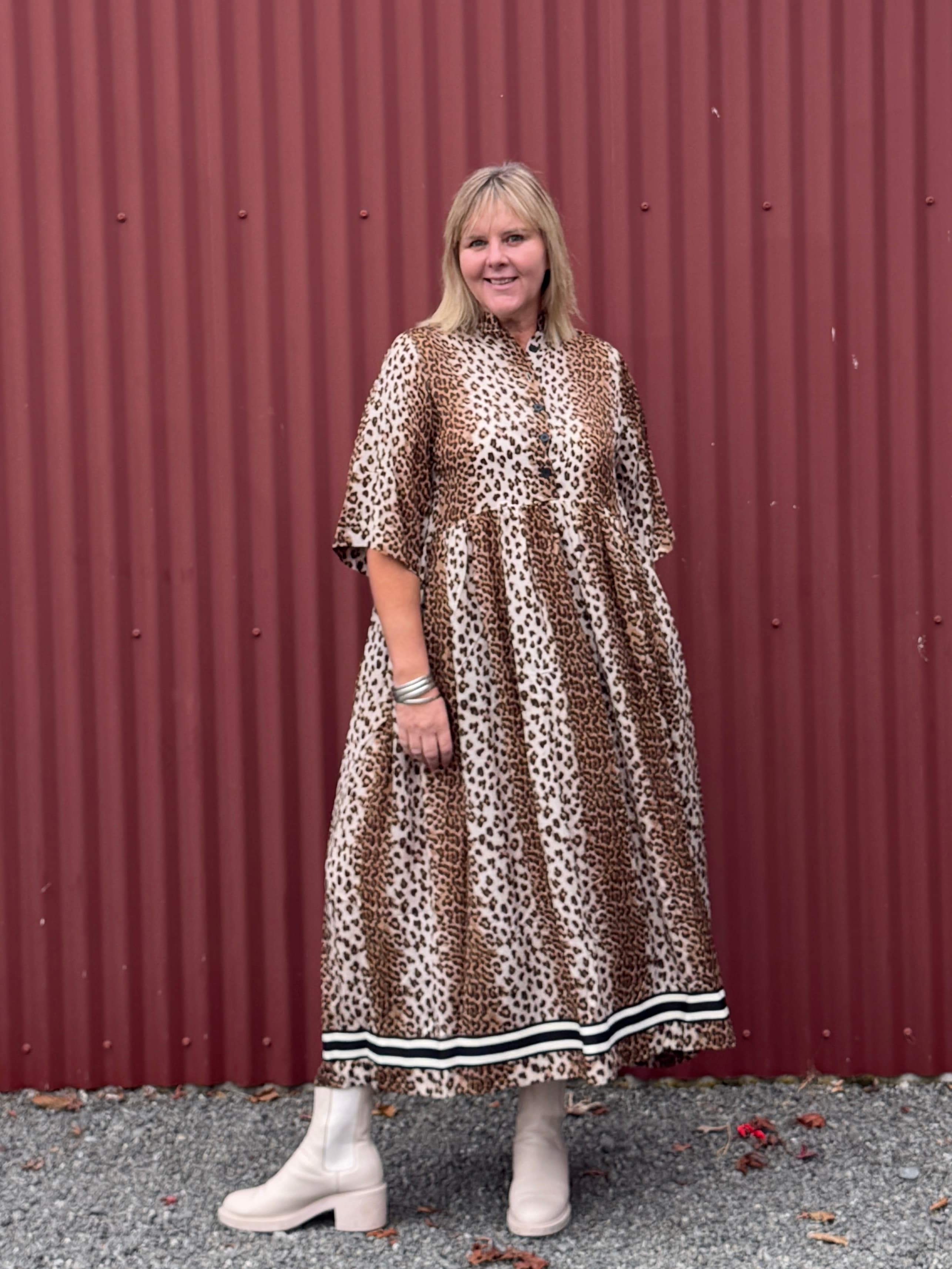 Brylee Dress -Leopard Lux