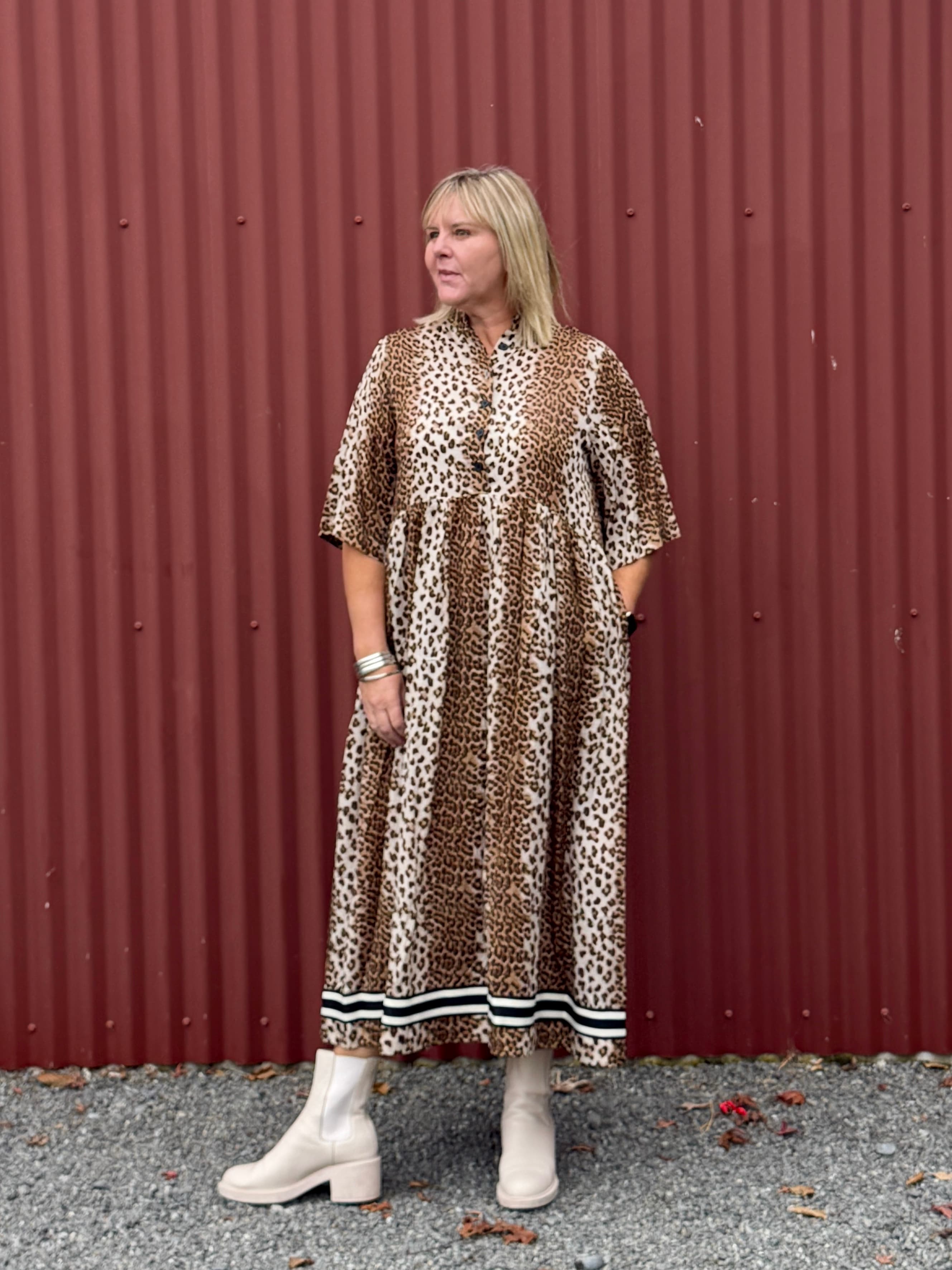 Brylee Dress -Leopard Lux