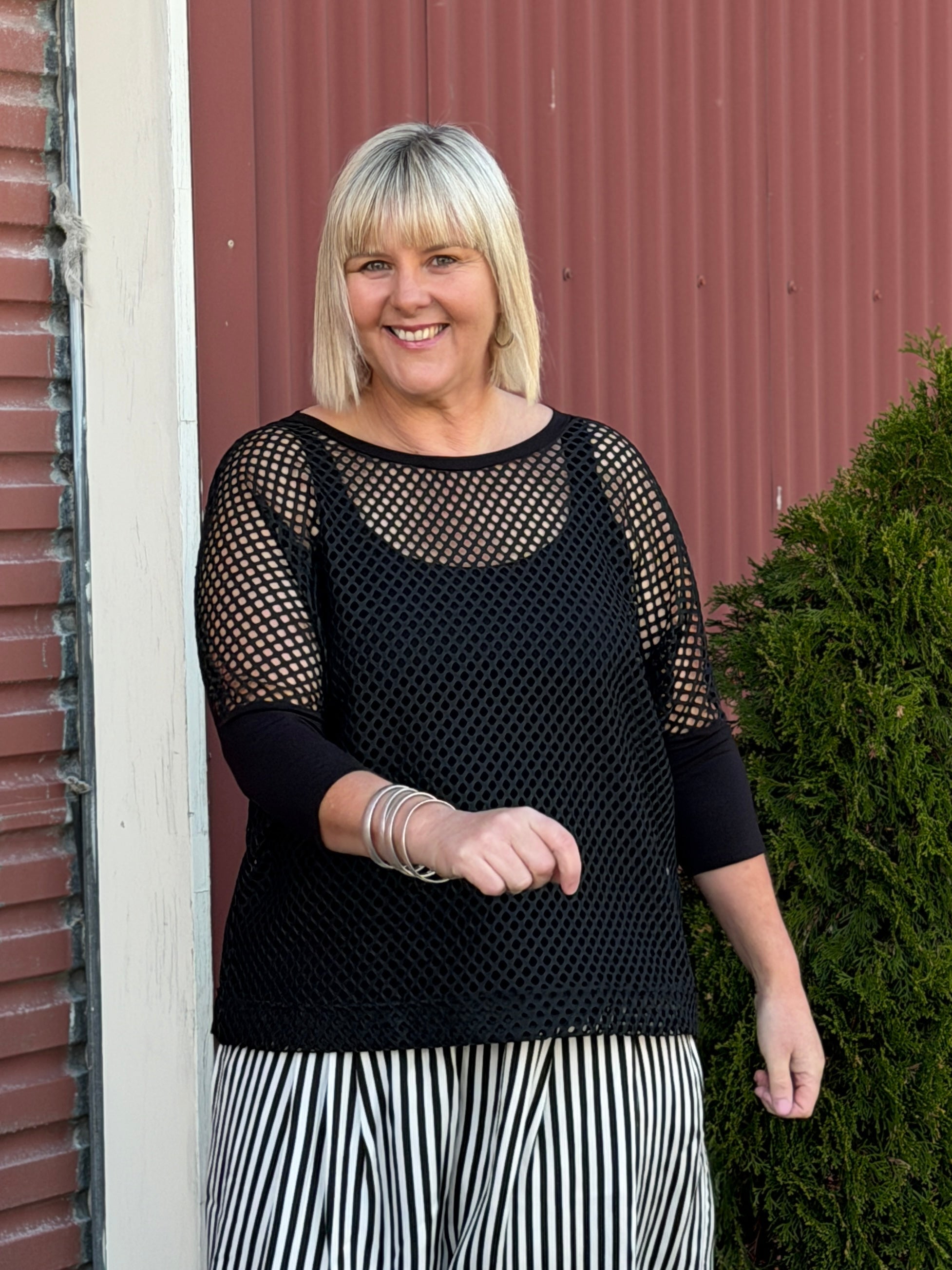 Black Mesh Top
