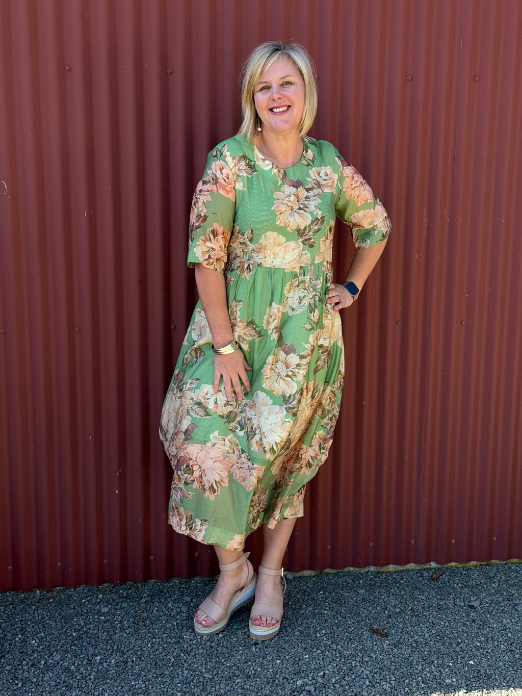 Coco Dress | Eden Mist Soft sage tones and oversized florals give this gorgeous Jellicoe dress a romantic, vintage-inspired feel. The washed colour palette keeps it relaxed and effortless, while the lightweight rayon blend creates a beautifully soft, natural drape.
