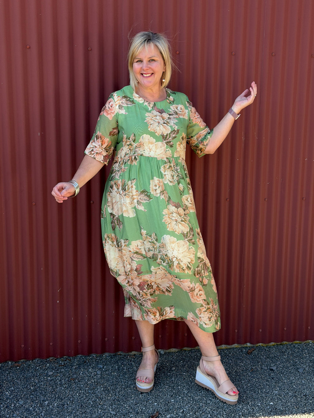 Coco Dress | Eden Mist Soft sage tones and oversized florals give this gorgeous Jellicoe dress a romantic, vintage-inspired feel. The washed colour palette keeps it relaxed and effortless, while the lightweight rayon blend creates a beautifully soft, natural drape.