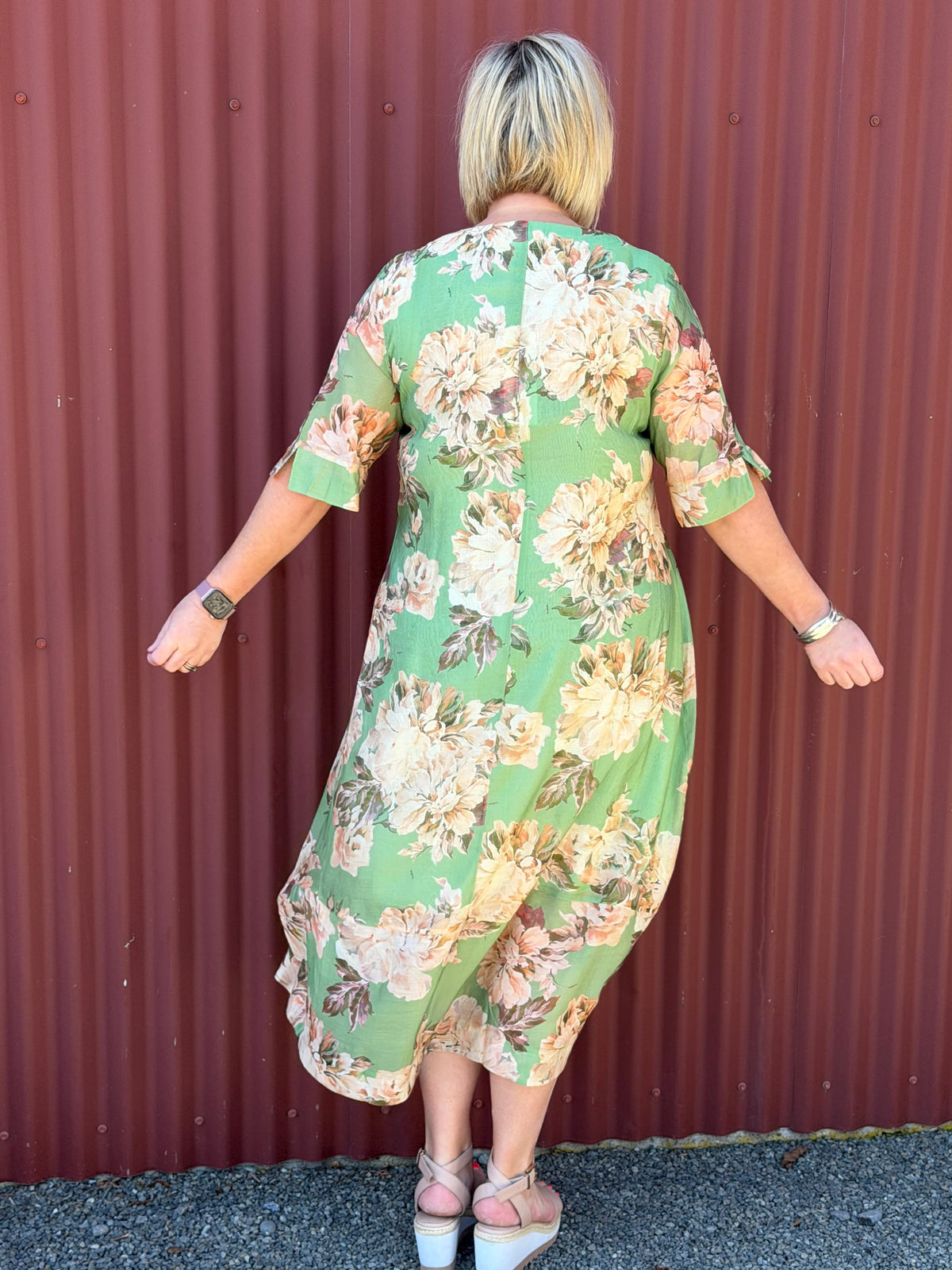 Coco Dress | Eden Mist Soft sage tones and oversized florals give this gorgeous Jellicoe dress a romantic, vintage-inspired feel. The washed colour palette keeps it relaxed and effortless, while the lightweight rayon blend creates a beautifully soft, natural drape.