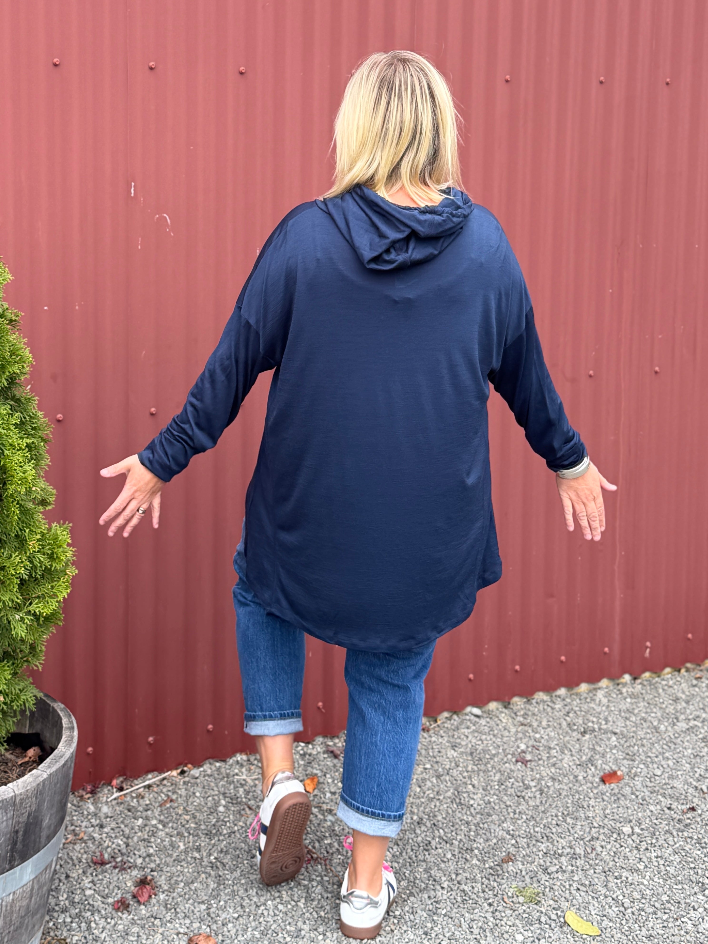 Navy Merino Hoodie/Sweater