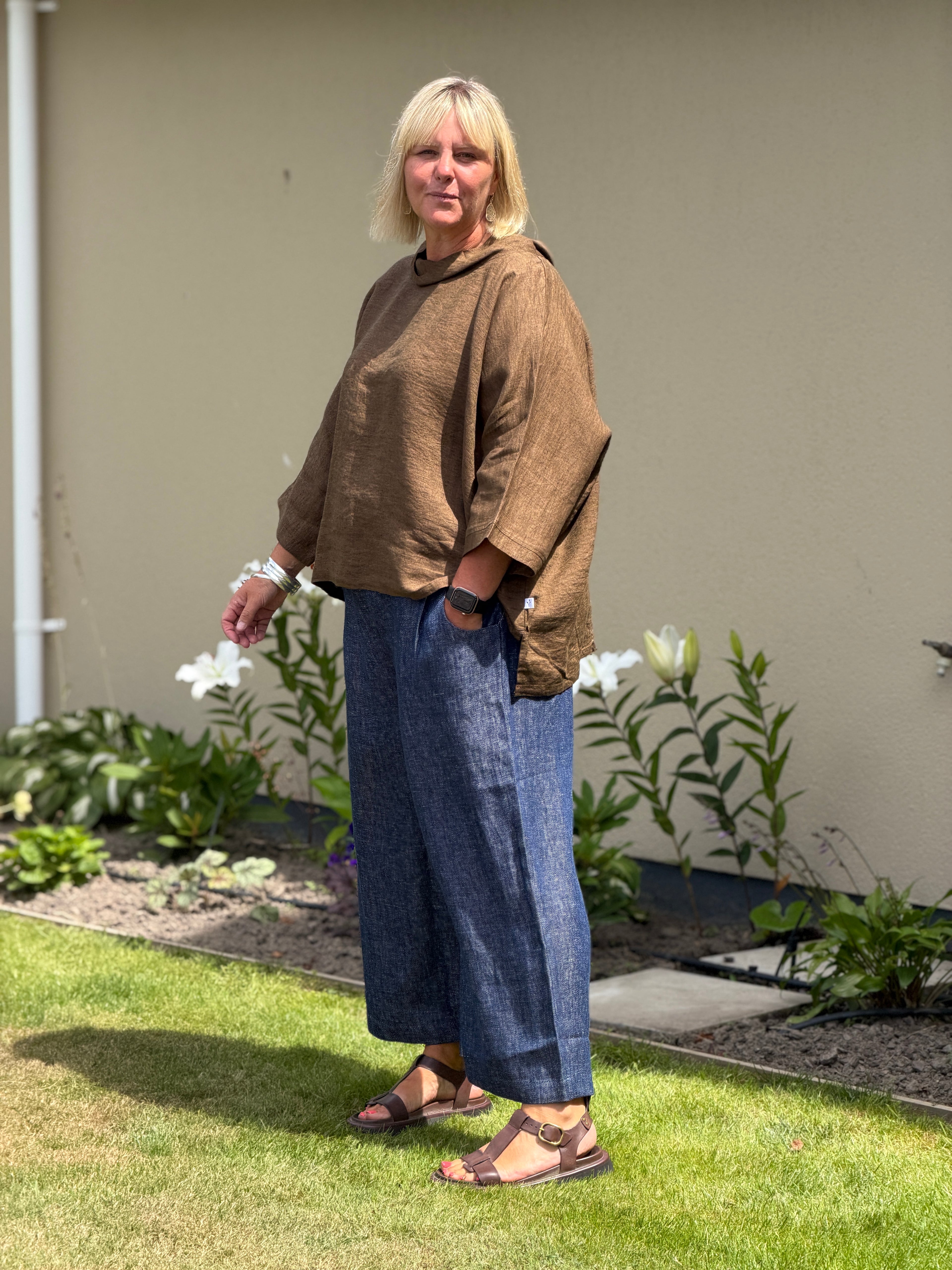 Balfour Culottes -Navy Denim Chambray (heavy-weight)