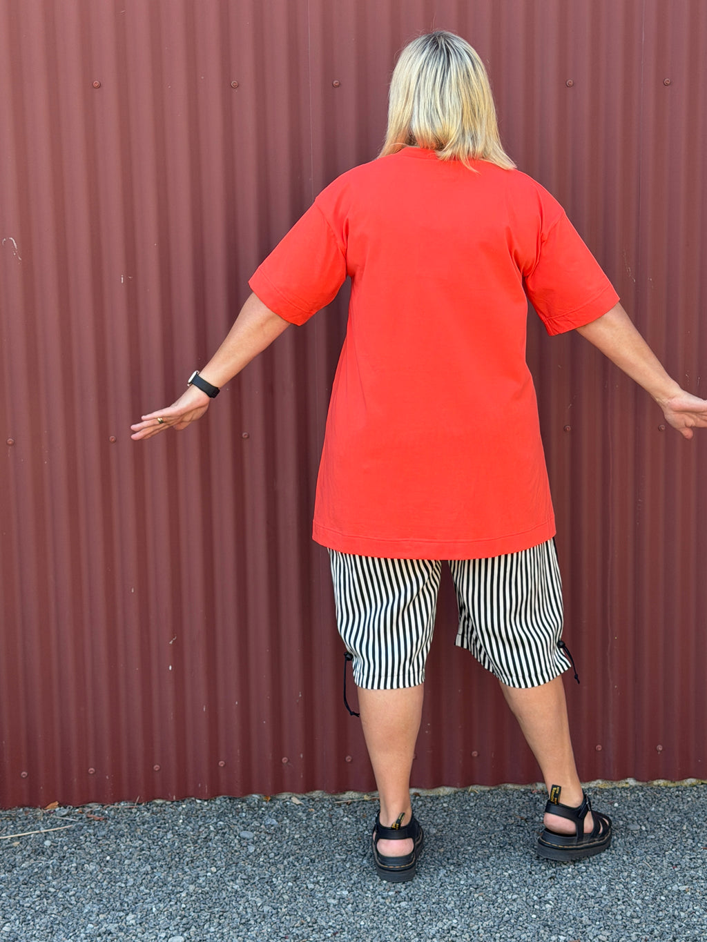 Boxy Tee - Orange Squiggle