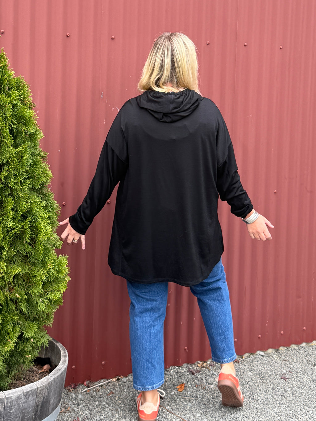Black Merino Hoodie/Sweater