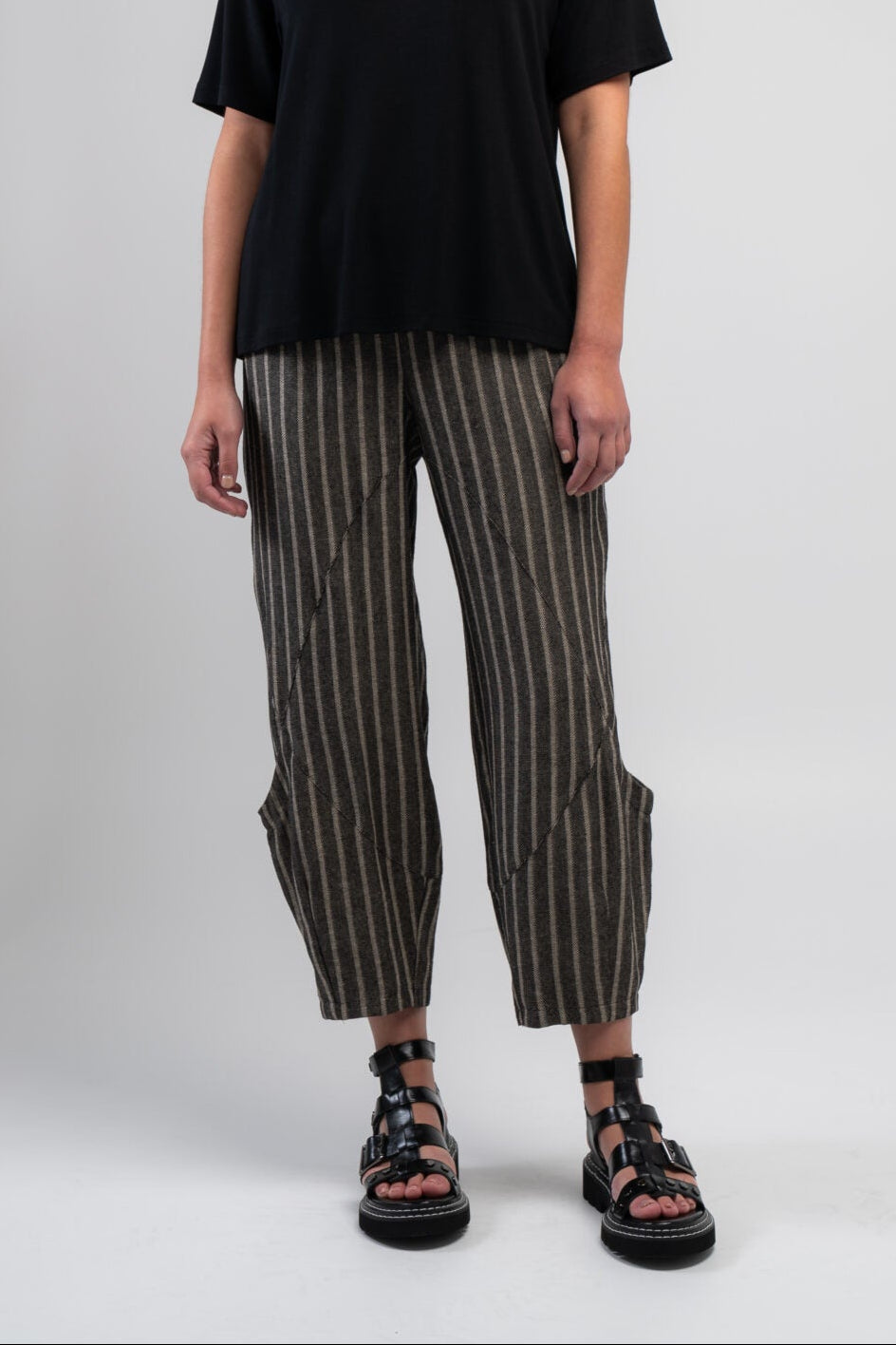 Denim Stripe Pocket Pants | Black