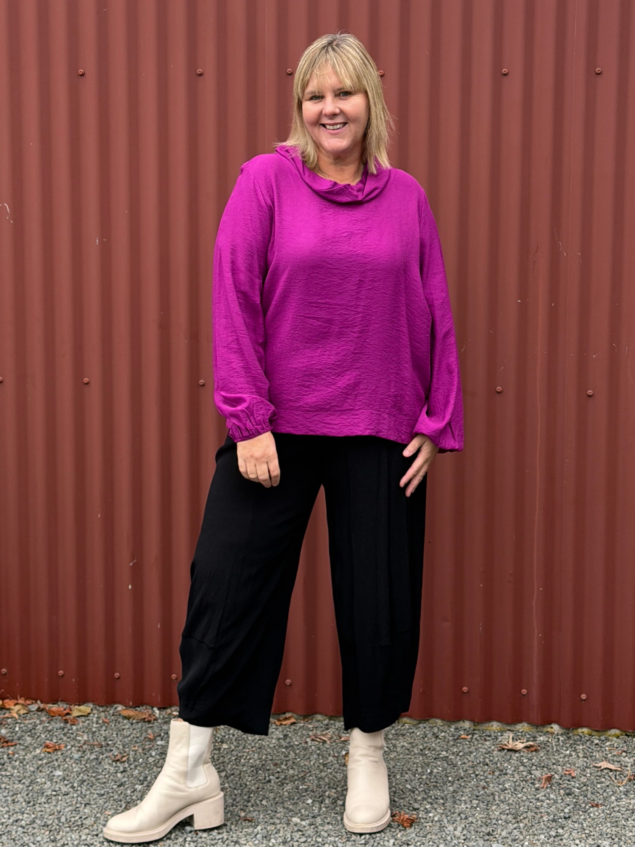 Drape Top -Magenta Punch