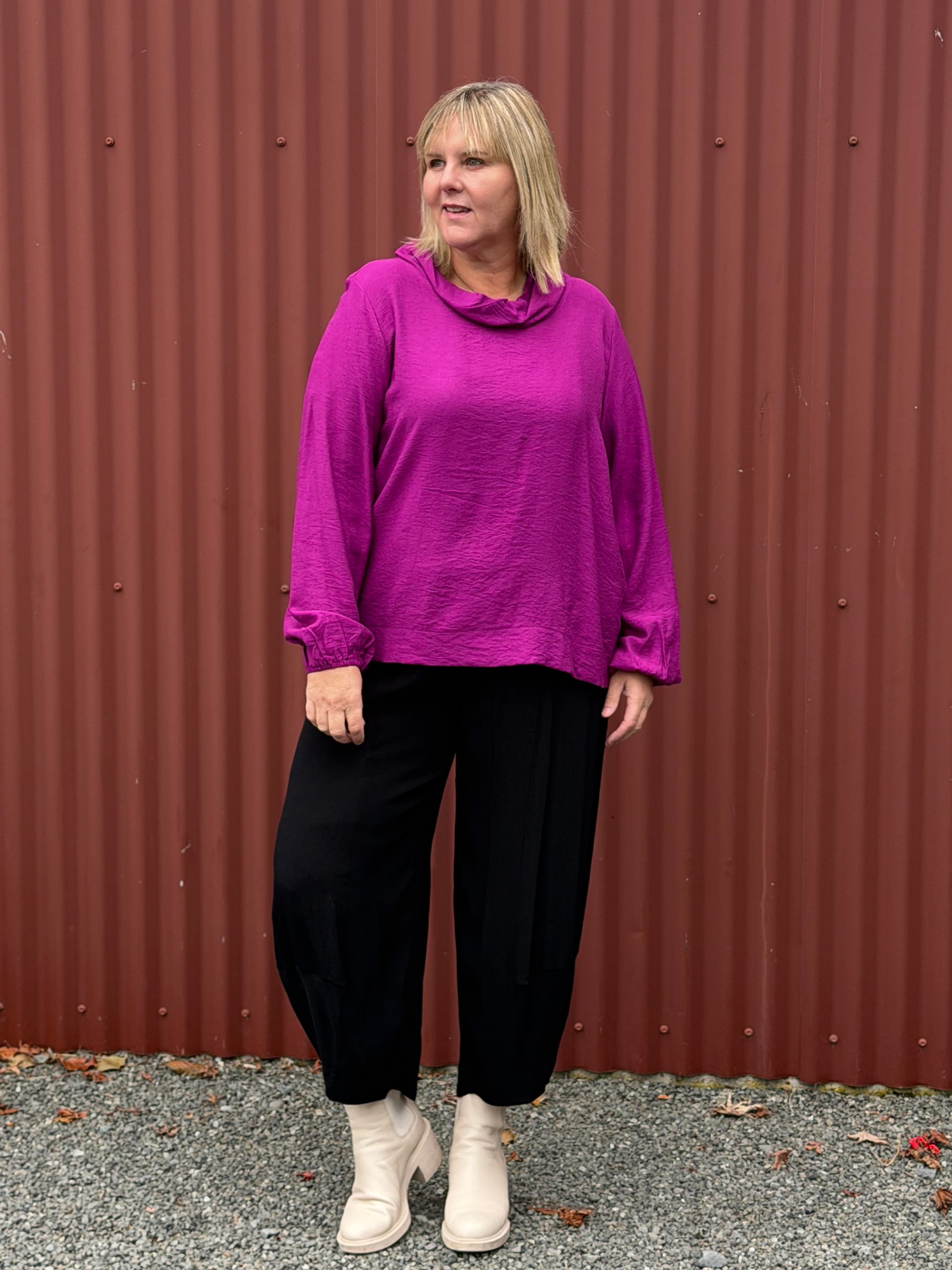 Drape Top -Magenta Punch