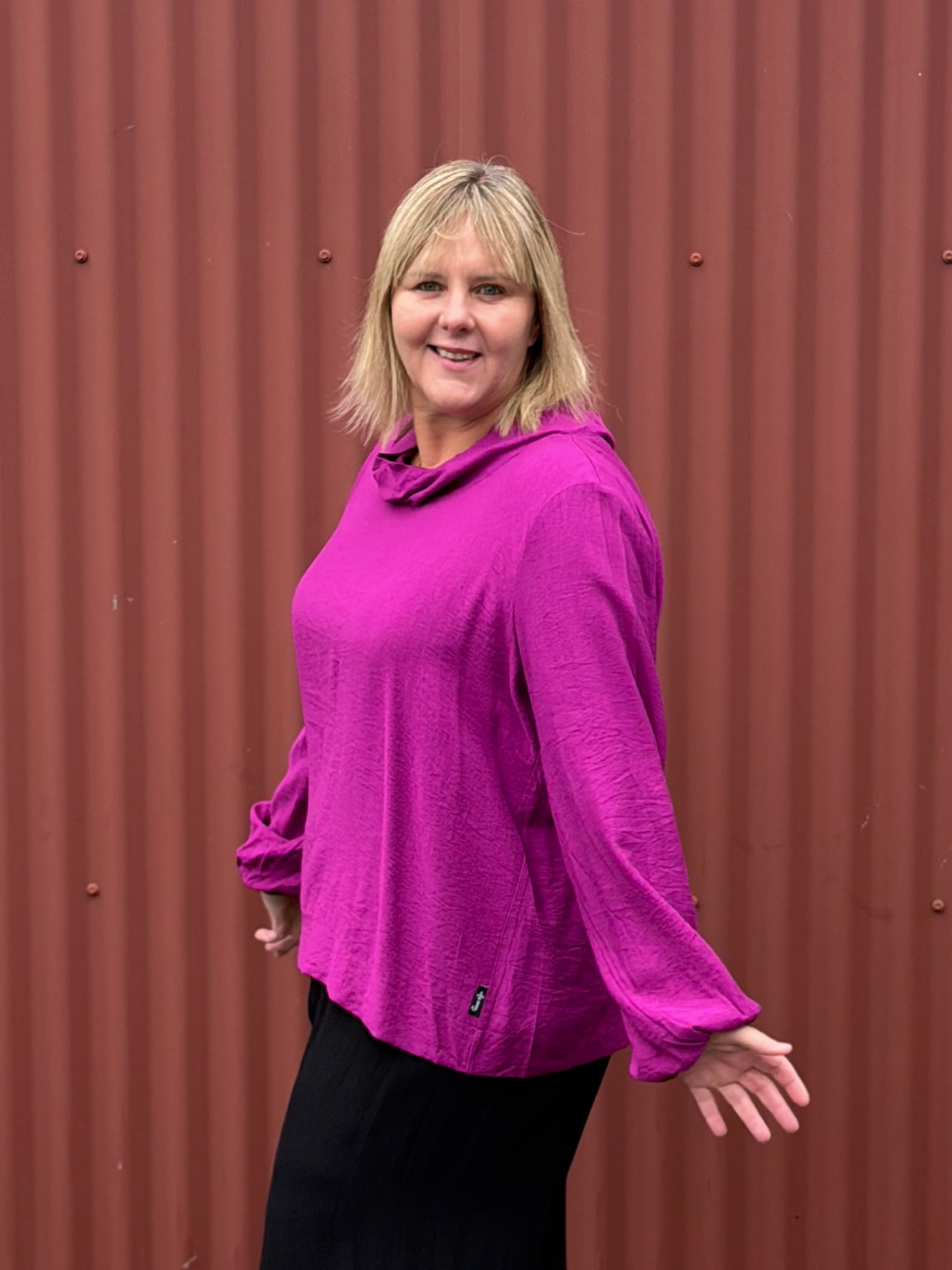 Drape Top -Magenta Punch