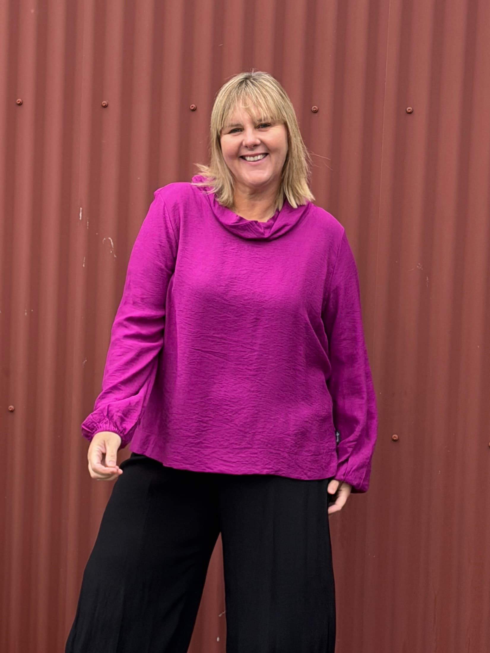 Drape Top -Magenta Punch