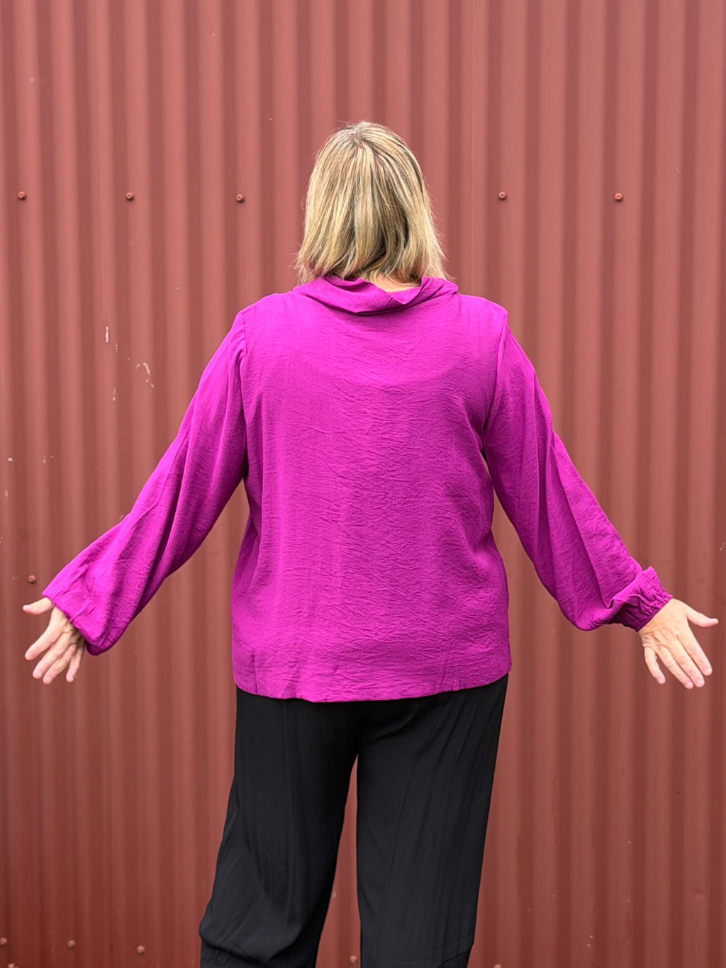 Drape Top -Magenta Punch