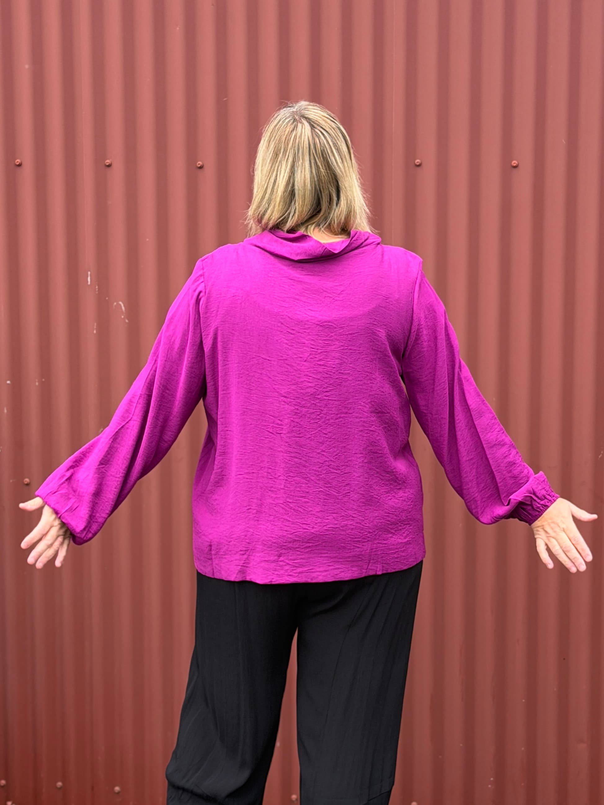 Drape Top -Magenta Punch