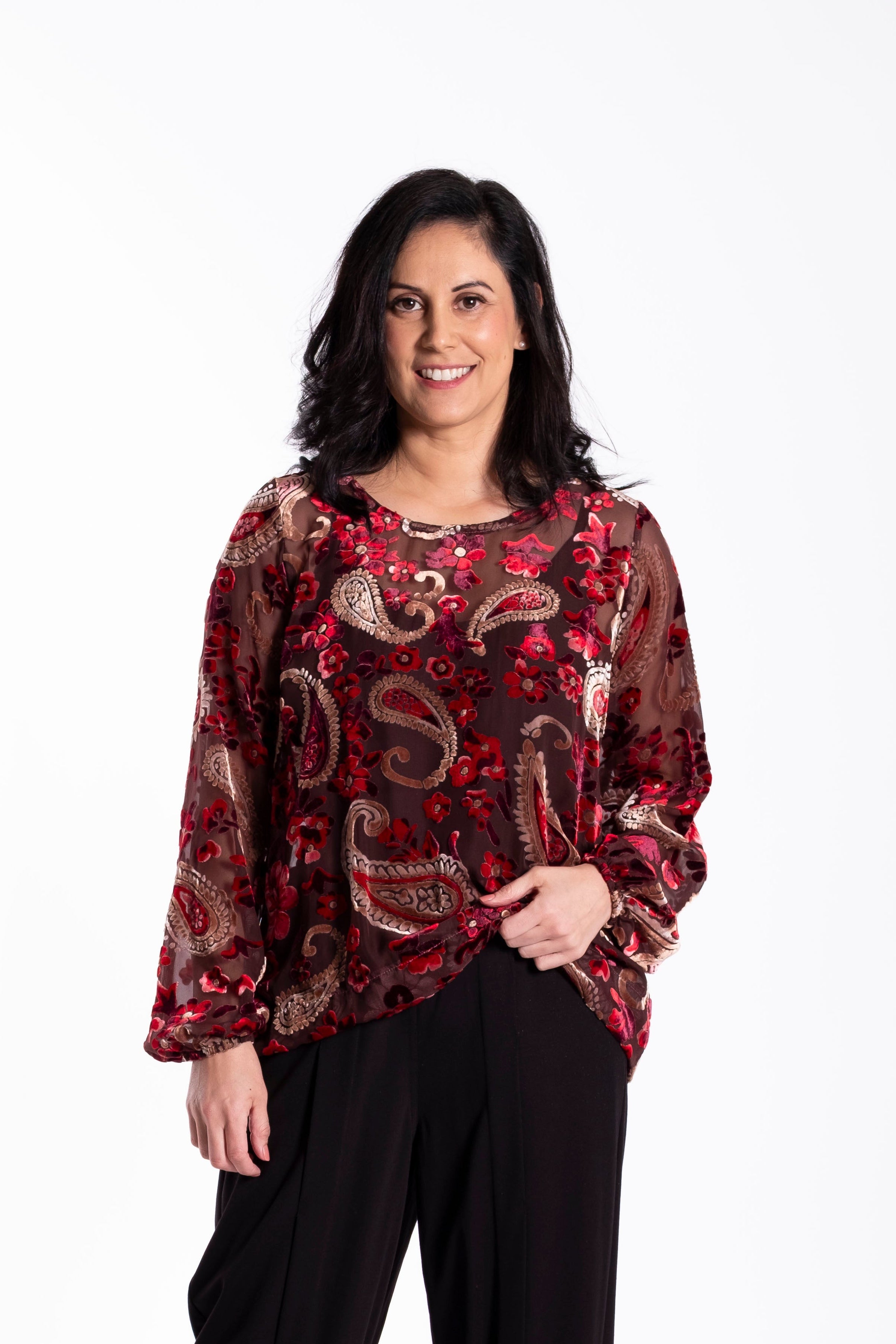 Lattice Top Velvet Bloom