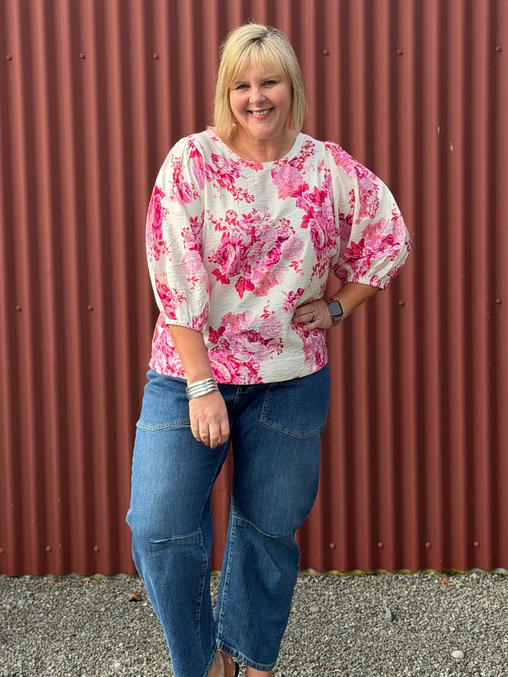 Façade Top  | Floral Crush Pink