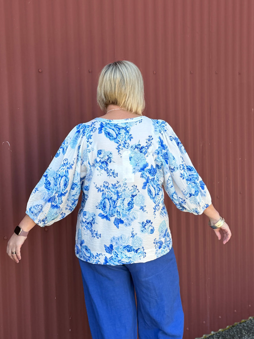 Façade Top  | Floral Crush Blue