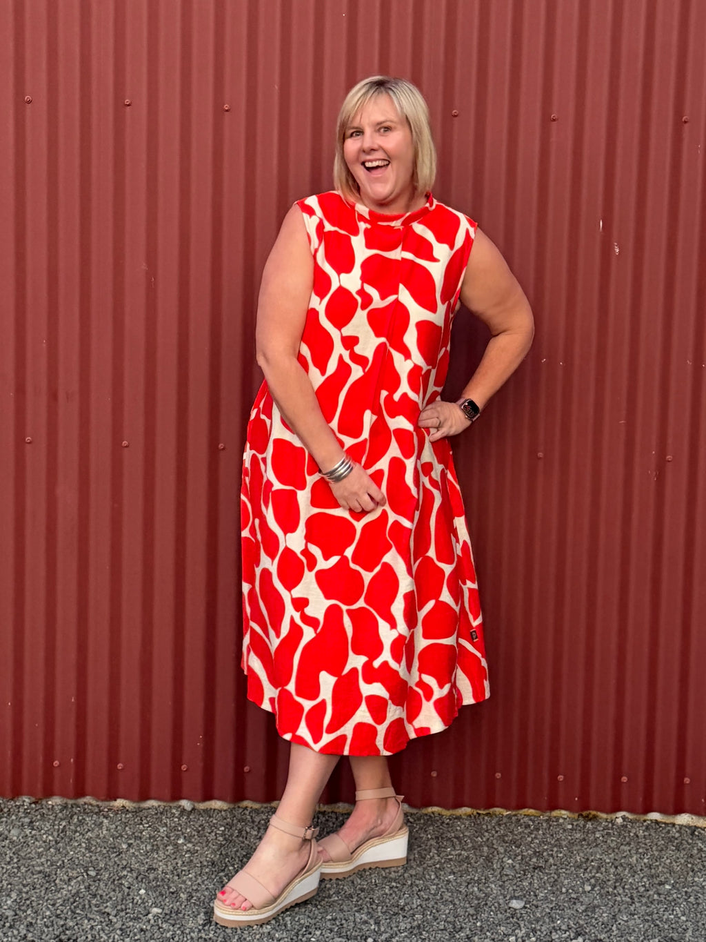 Gelato Dress Sleeveless | Lava Persimmon