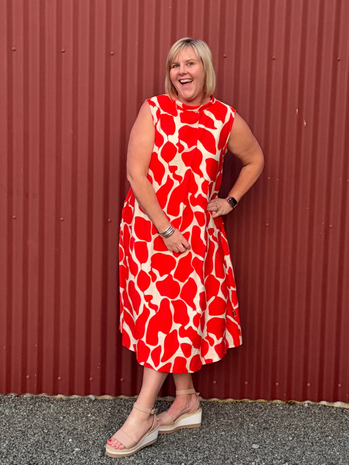 Gelato Dress Sleeveless | Lava Persimmon