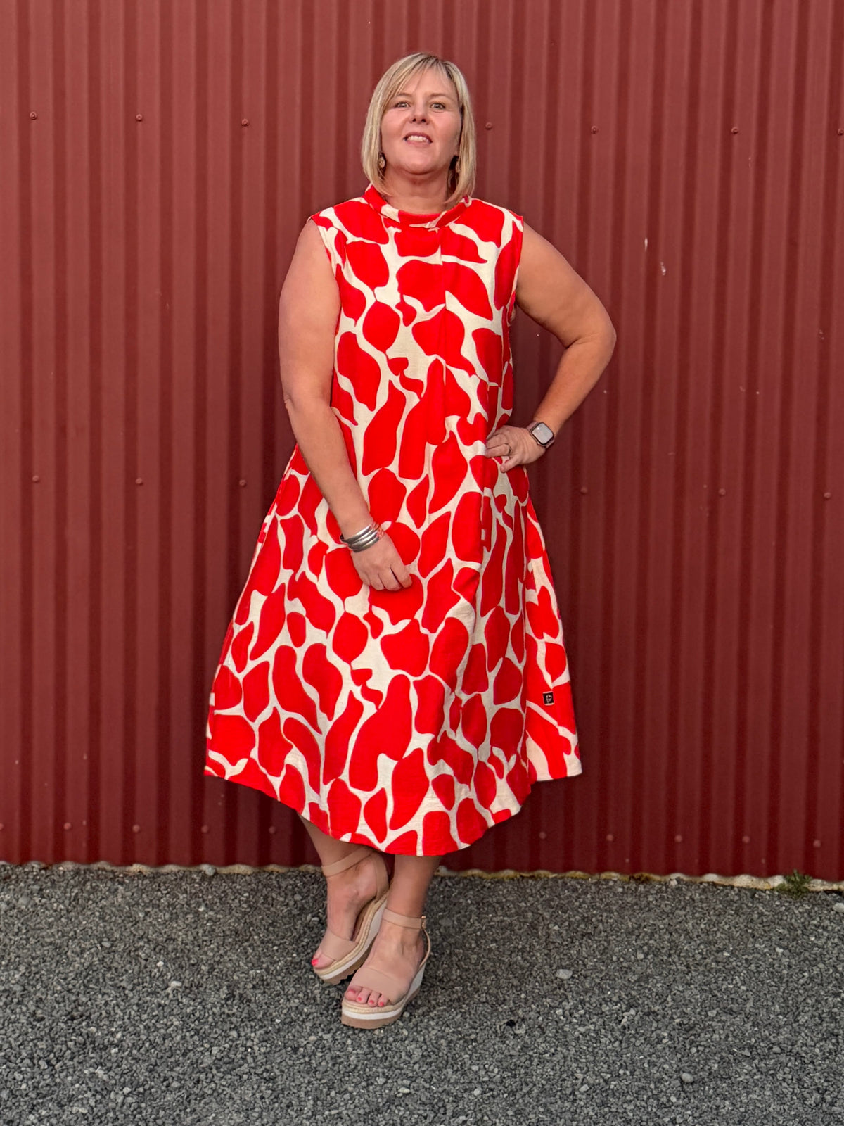 Gelato Dress Sleeveless | Lava Persimmon