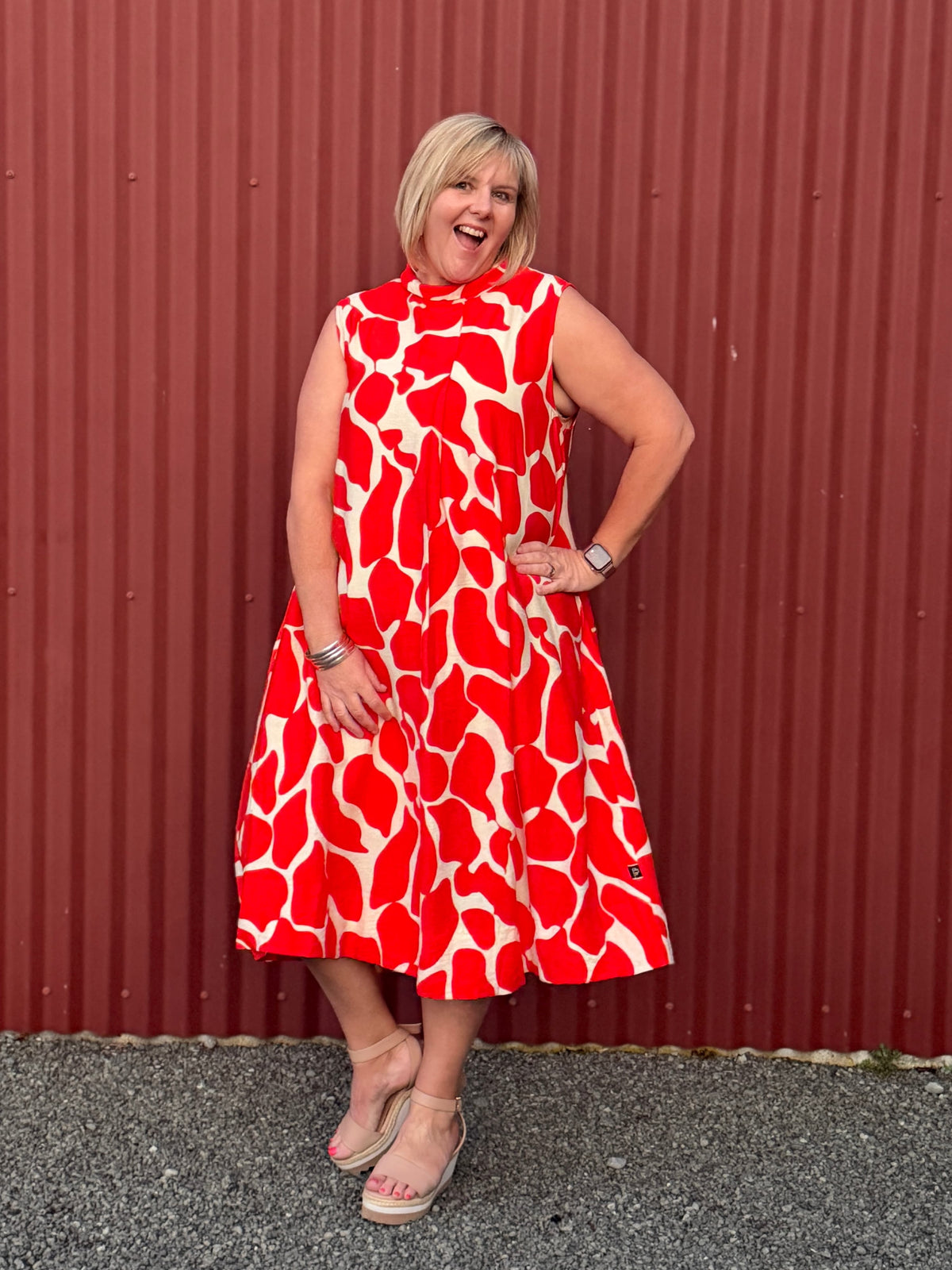 Gelato Dress Sleeveless | Lava Persimmon