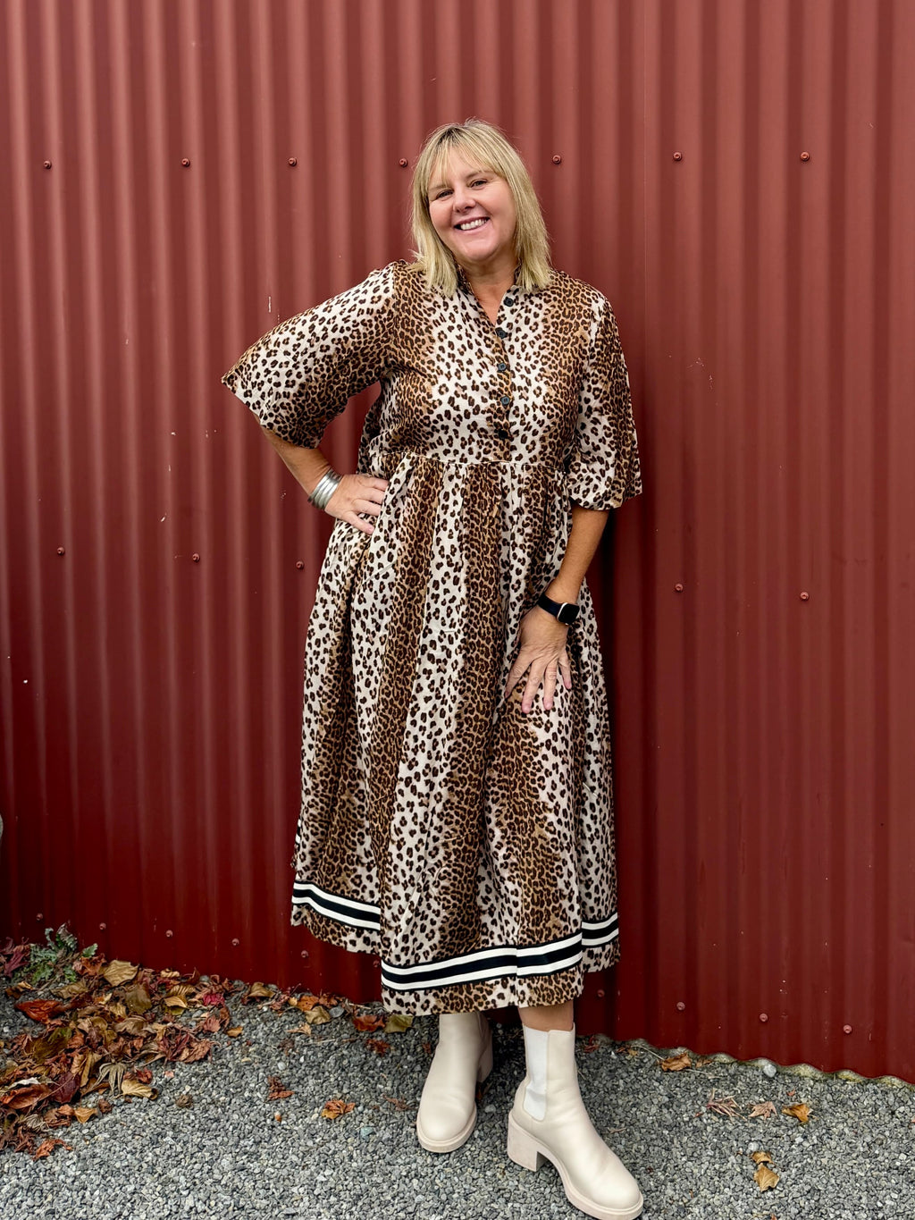 Brylee Dress -Leopard Lux