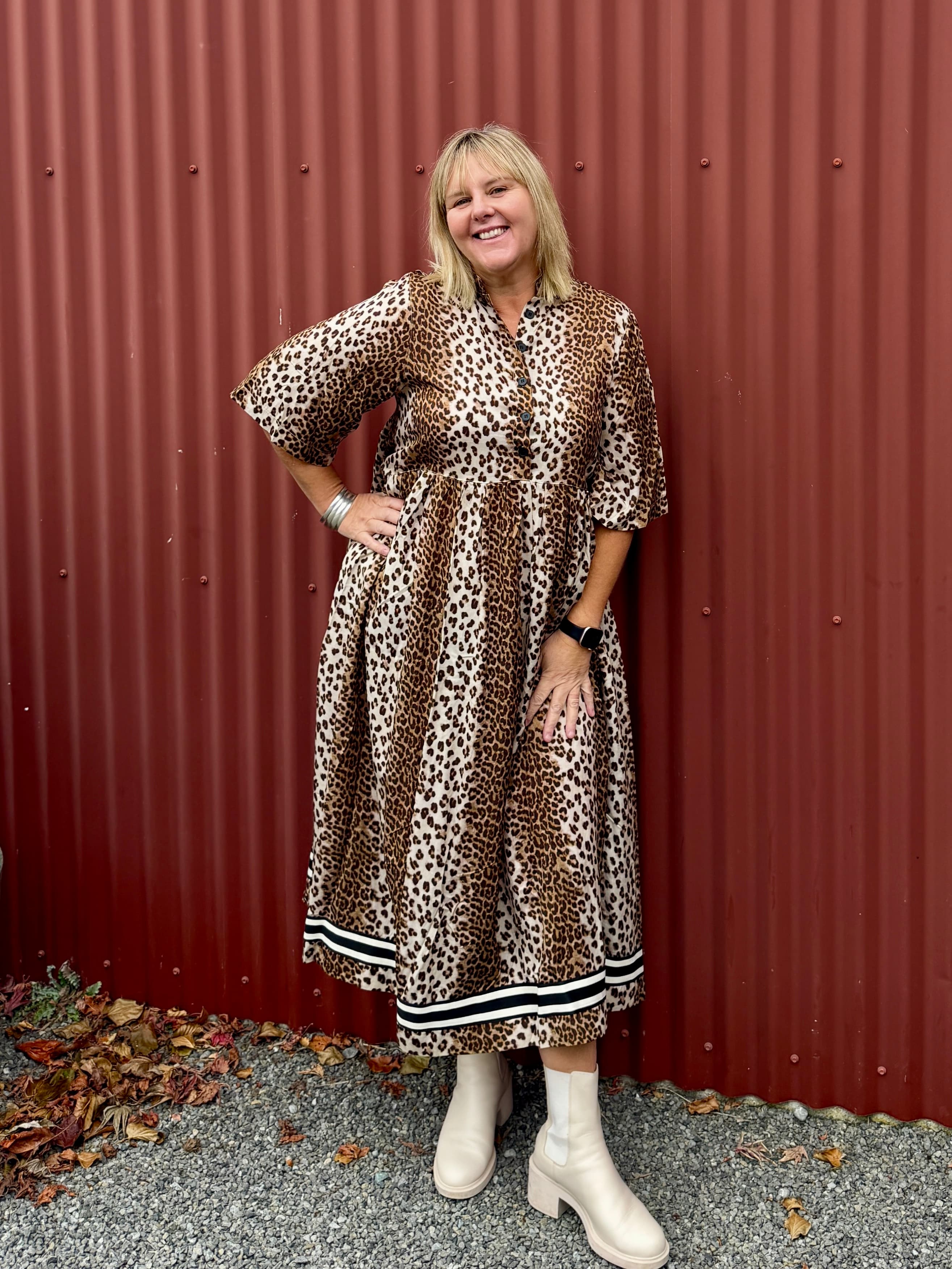 Brylee Dress -Leopard Lux