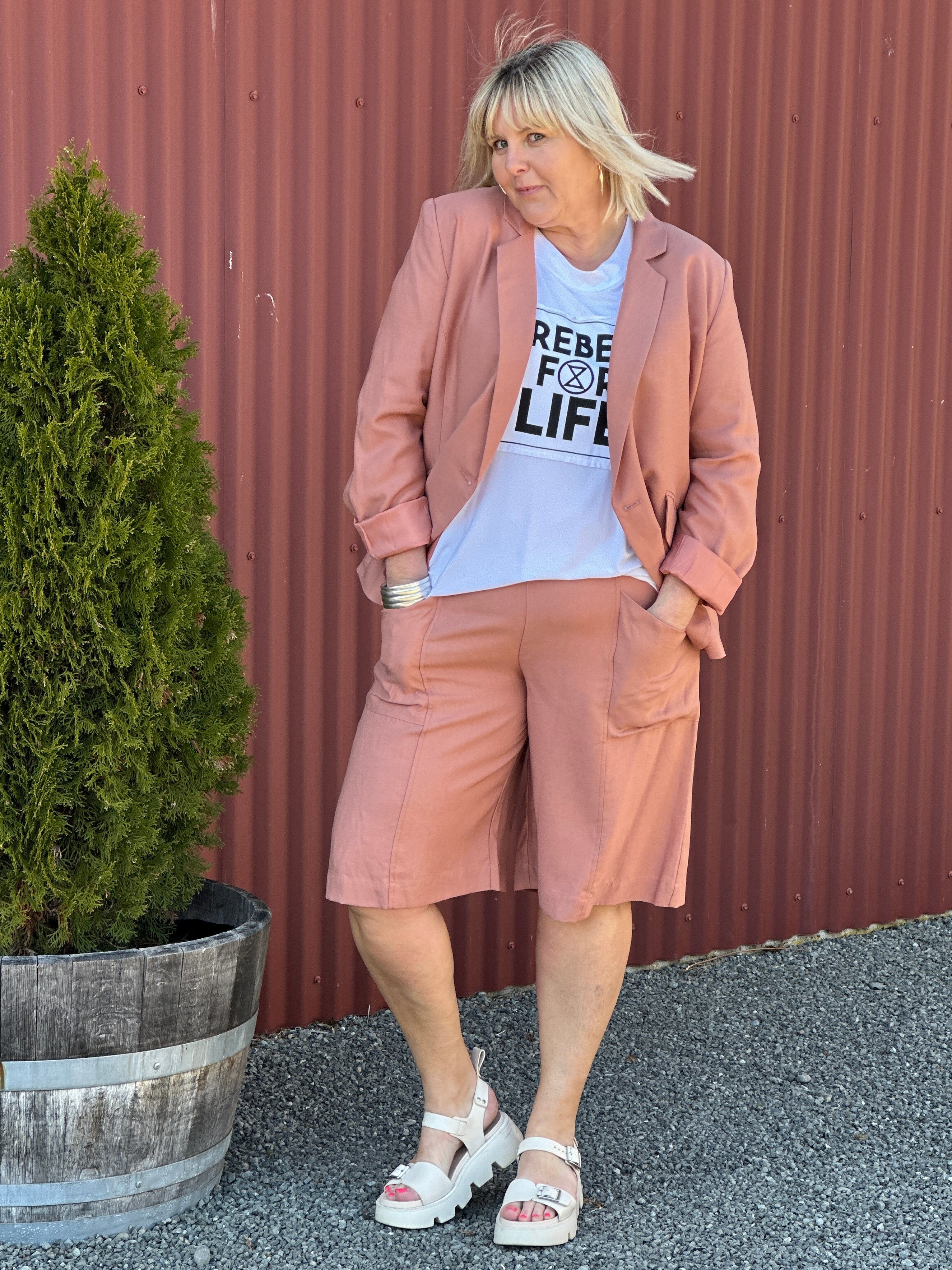 Soprano Boyfriend Blazer -Dusky Rose