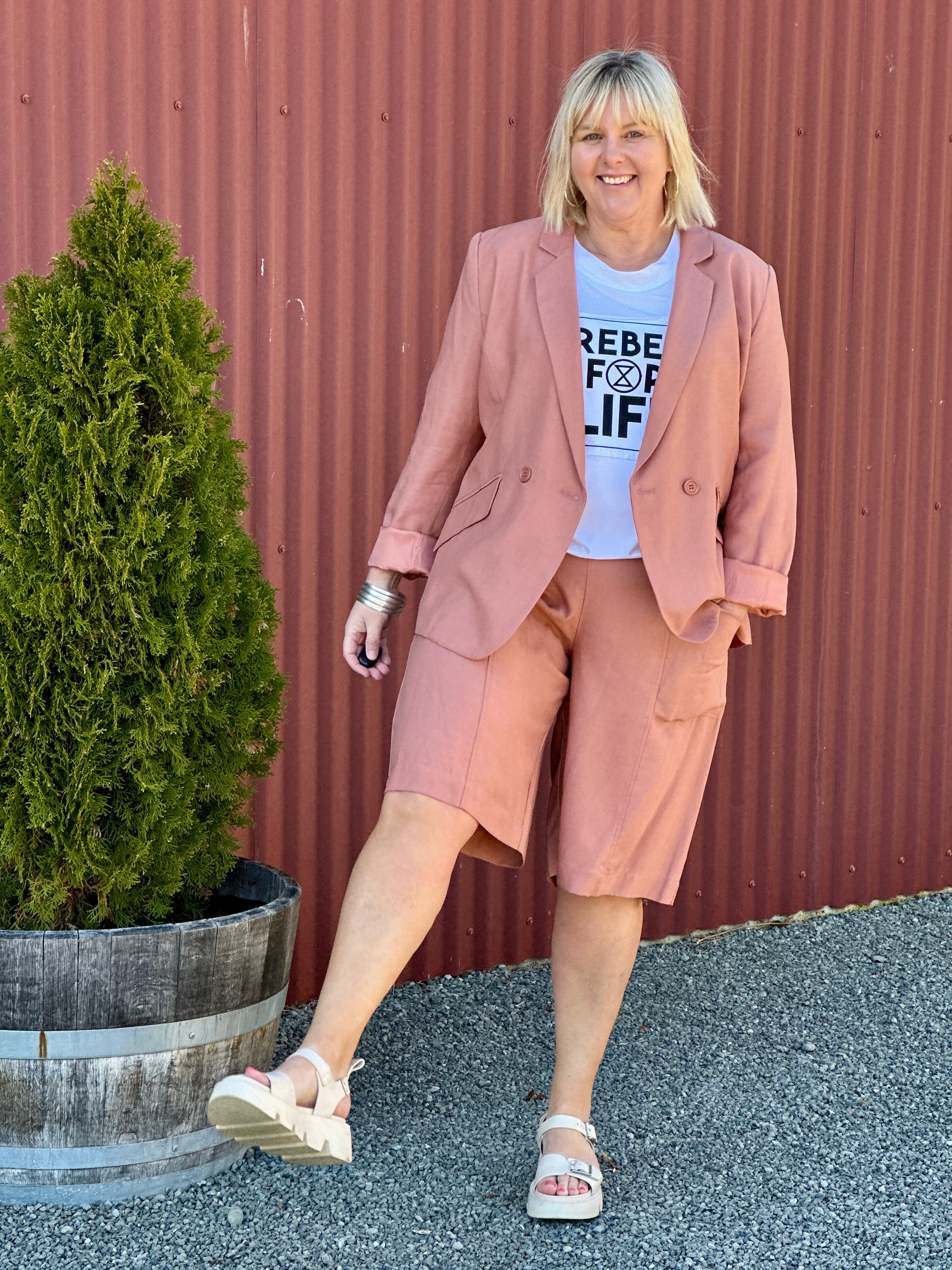 Soprano Boyfriend Blazer -Dusky Rose