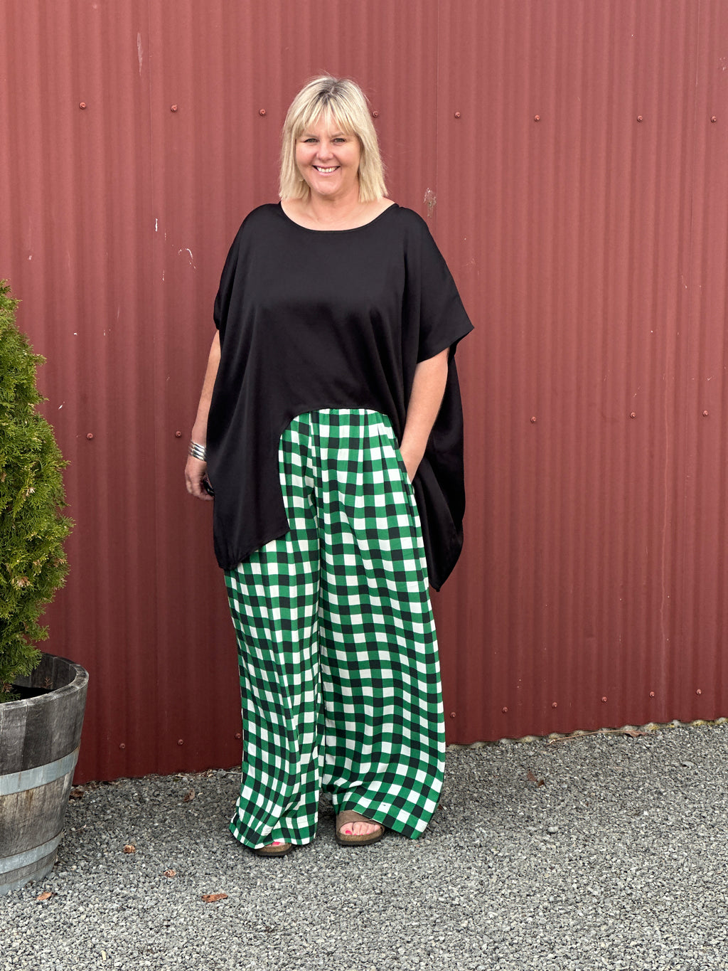 VENICE PANT - Green Check