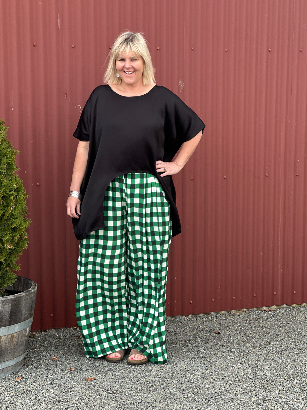 VENICE PANT - Green Check