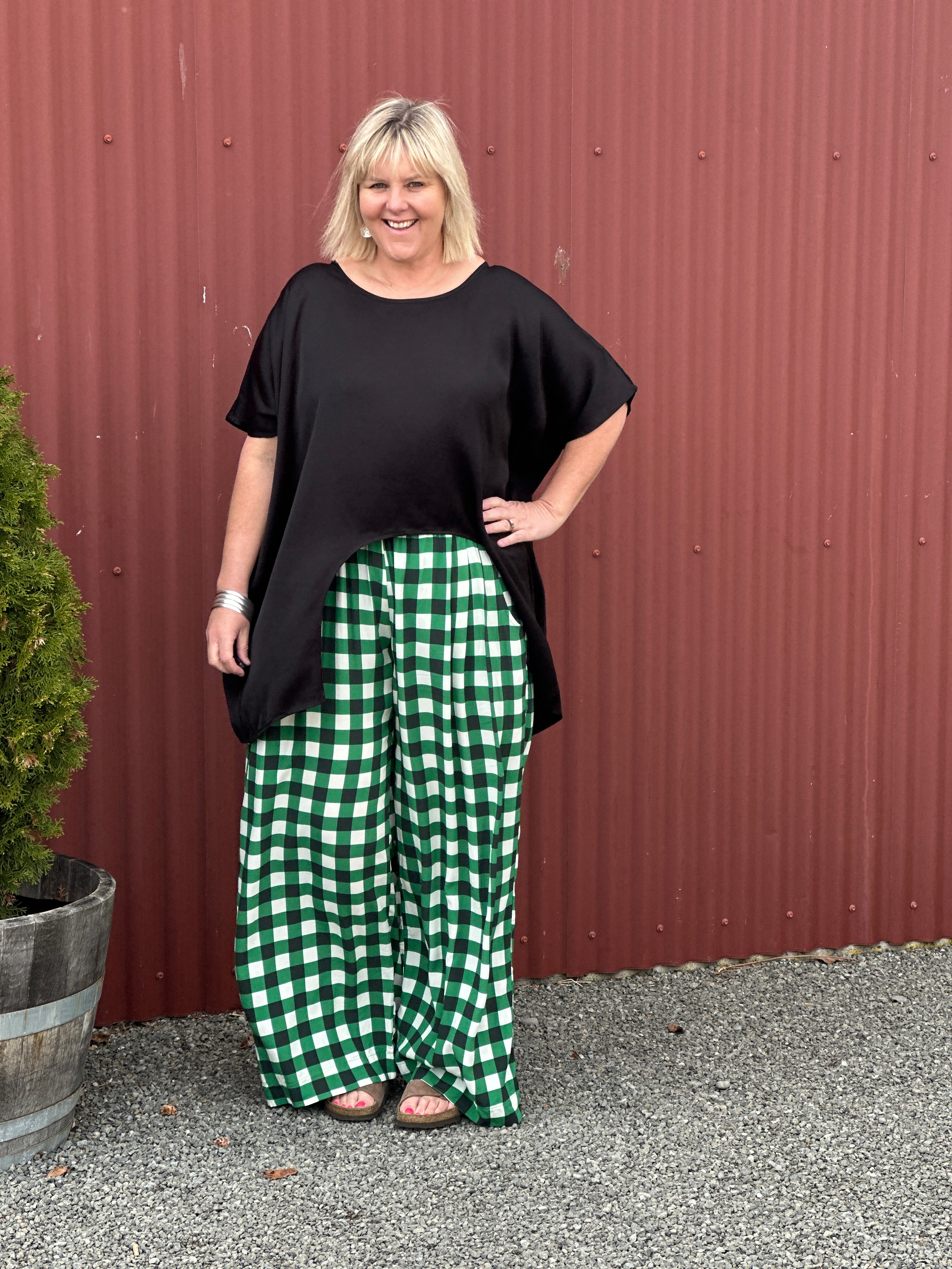 VENICE PANT - Green Check