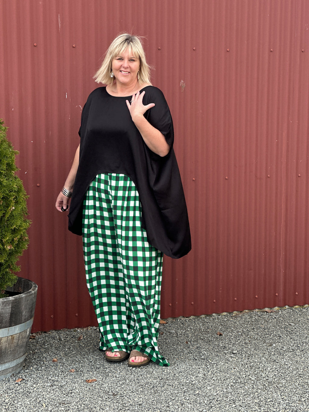 VENICE PANT - Green Check