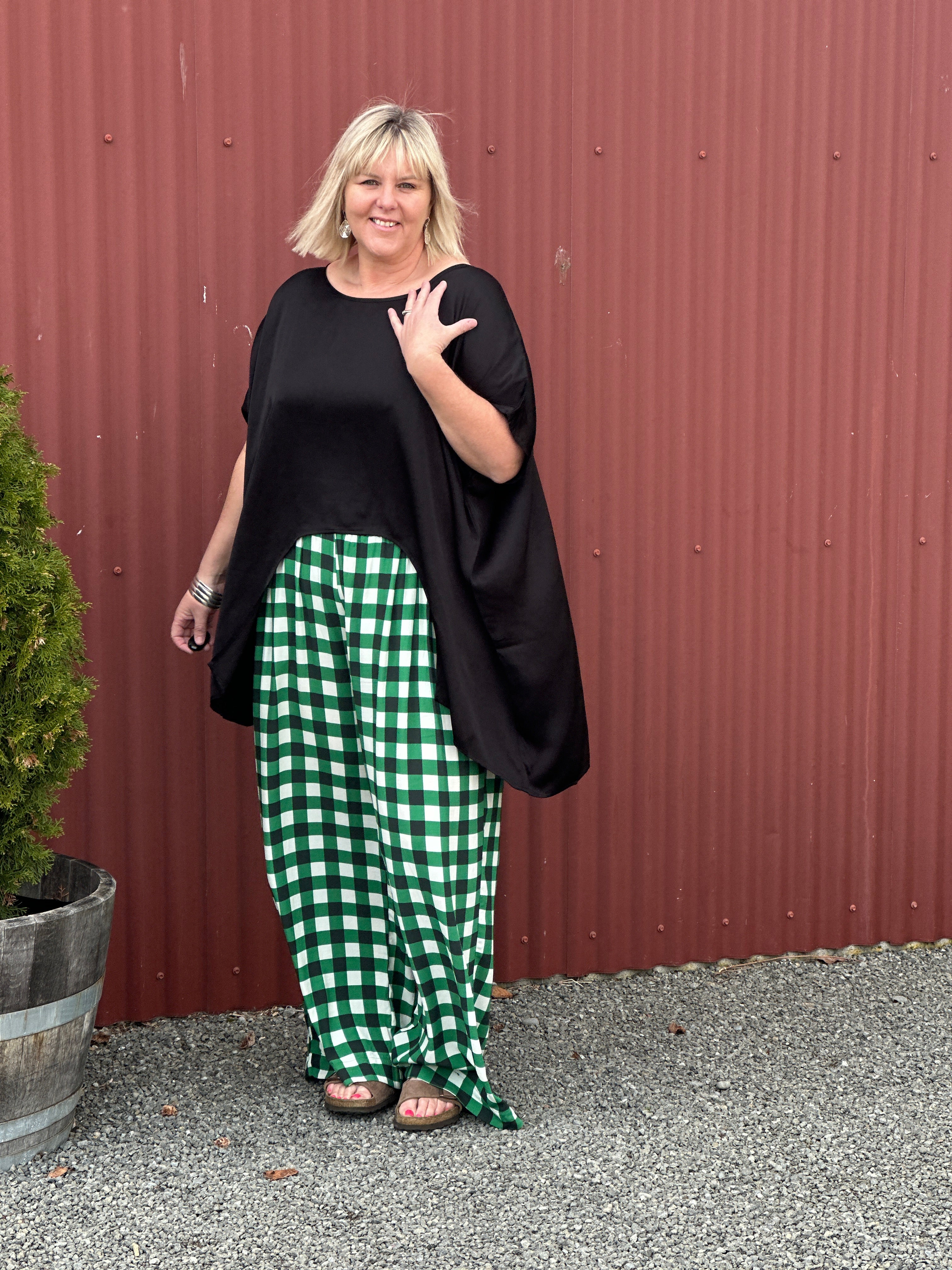 VENICE PANT - Green Check