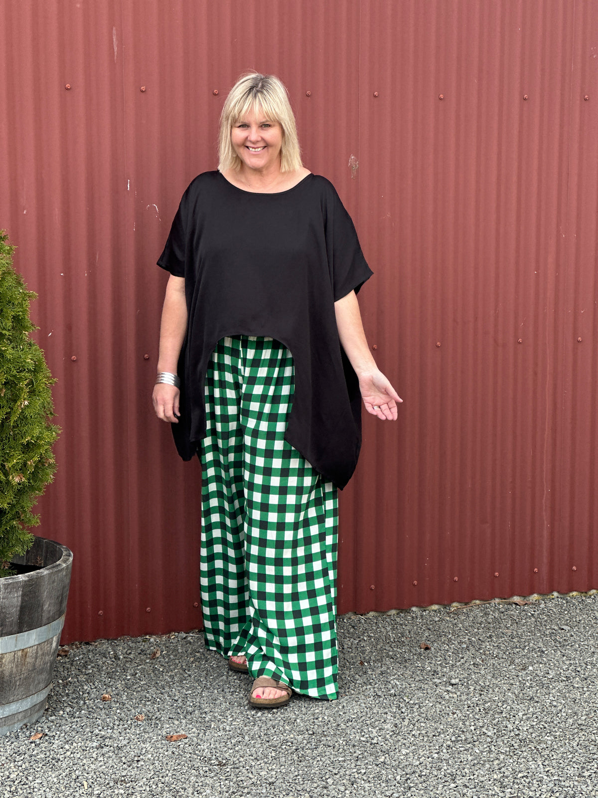 VENICE PANT - Green Check
