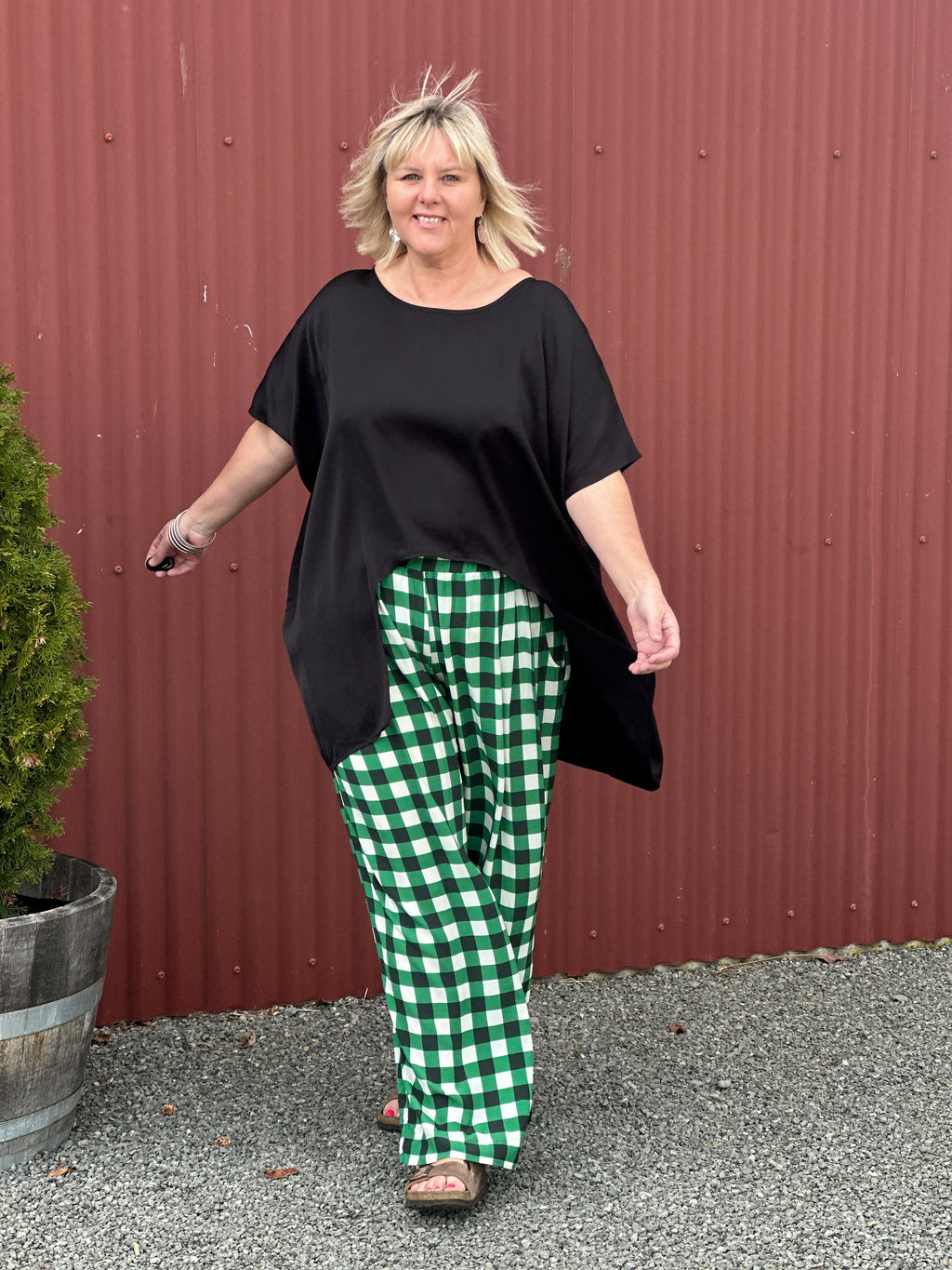 VENICE PANT - Green Check