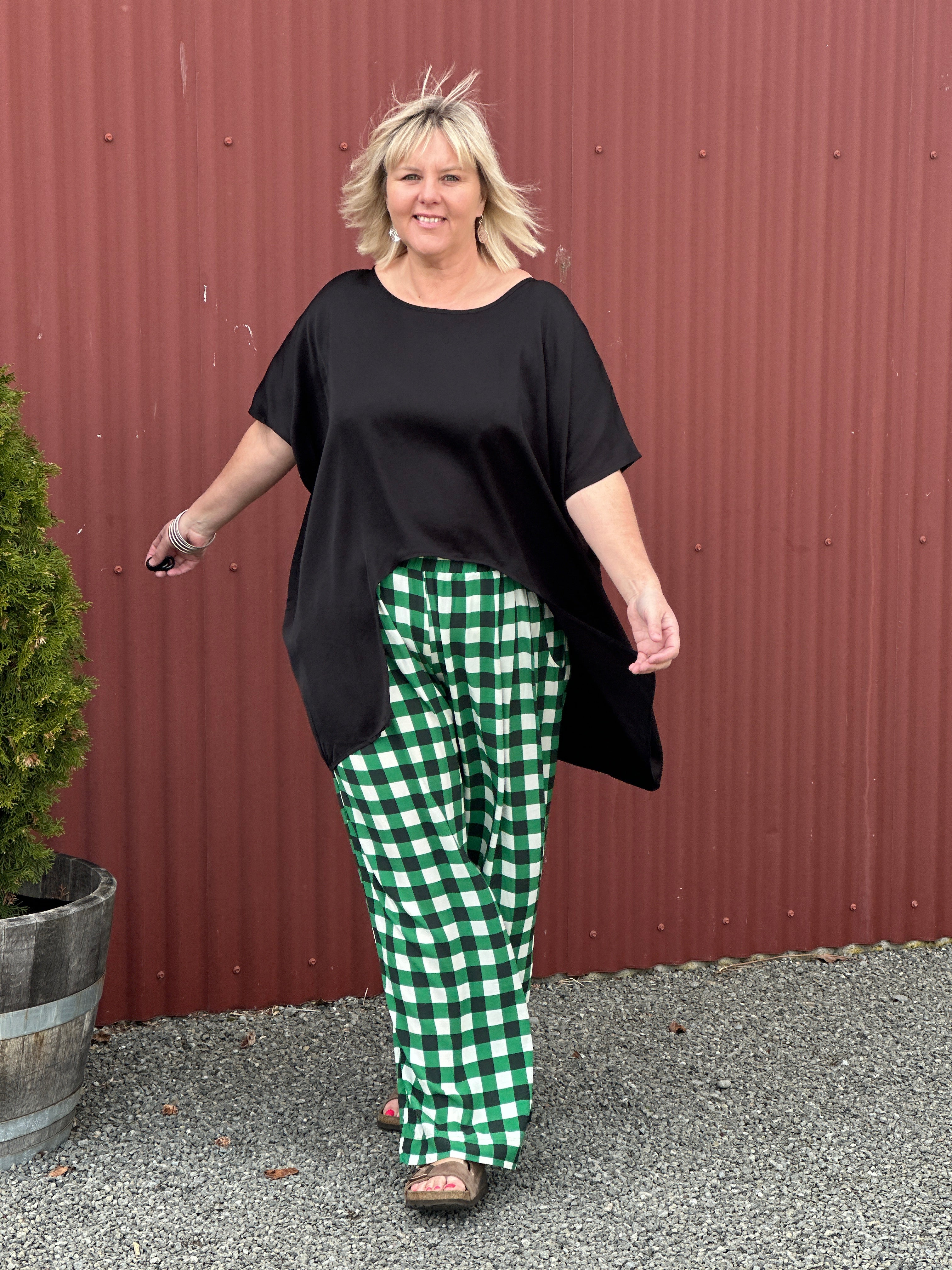 VENICE PANT - Green Check